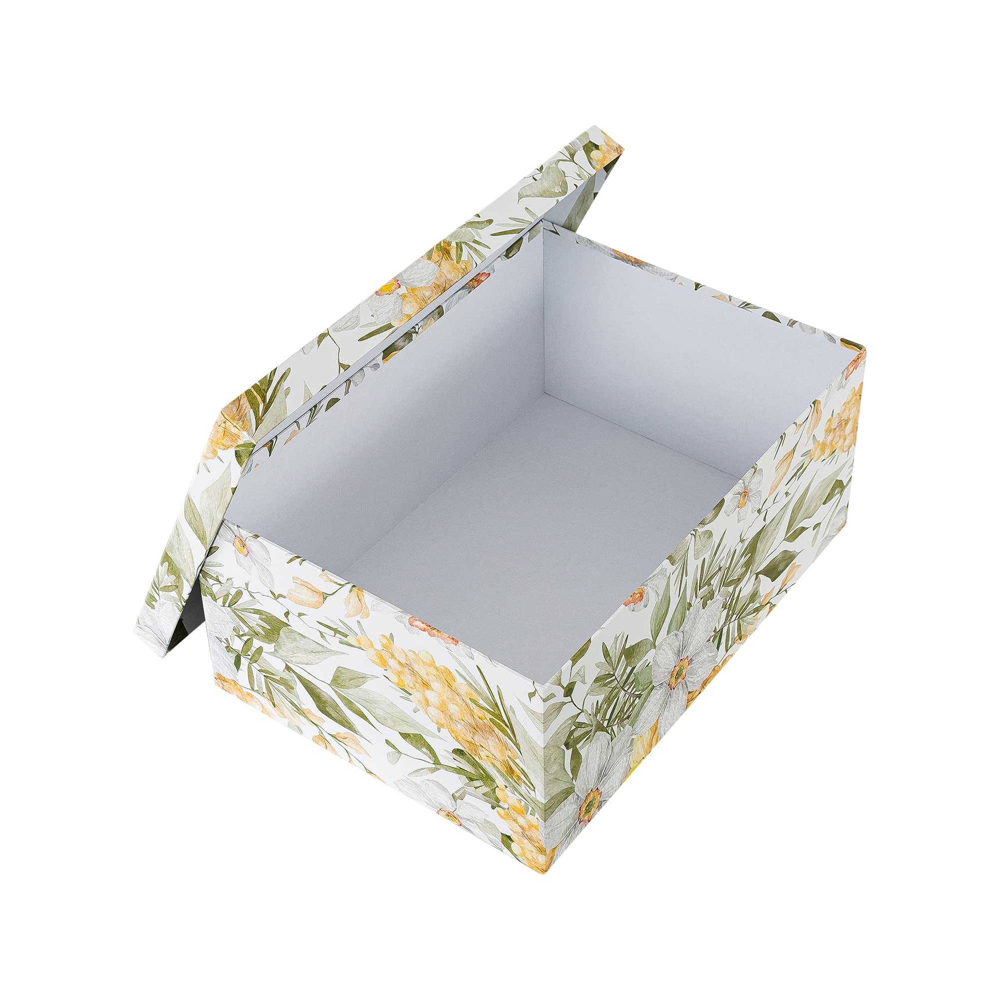 Soul & Lane Garden Glory Decorative Boxes with Lids - Set of 3: Floral Photo Storage, Stackable Small Home Decor Boxes, Nesting