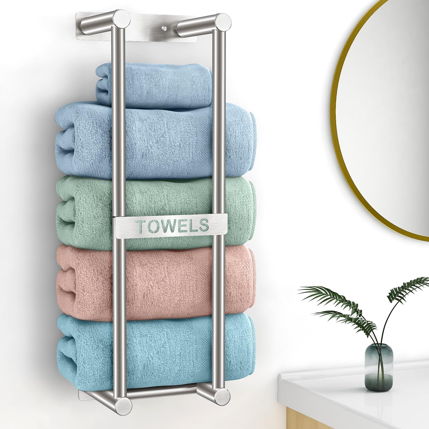 Towel Racks for Bathroom, STWWO Towel Storage for Small Bathroom 22inch, Stainless Steel Towel Rack Wall Mounted for Bath Towel,