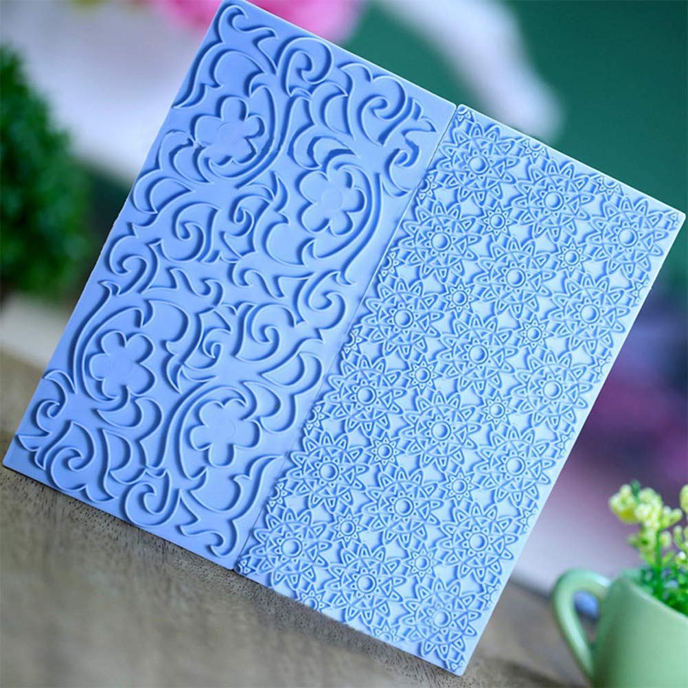 10 Set Fondant Impression Mat Mold Lace Embossing Mat Tree Bark/Brick Wall/Flower/Stone Wall Fondant Impression Mats Texture Des