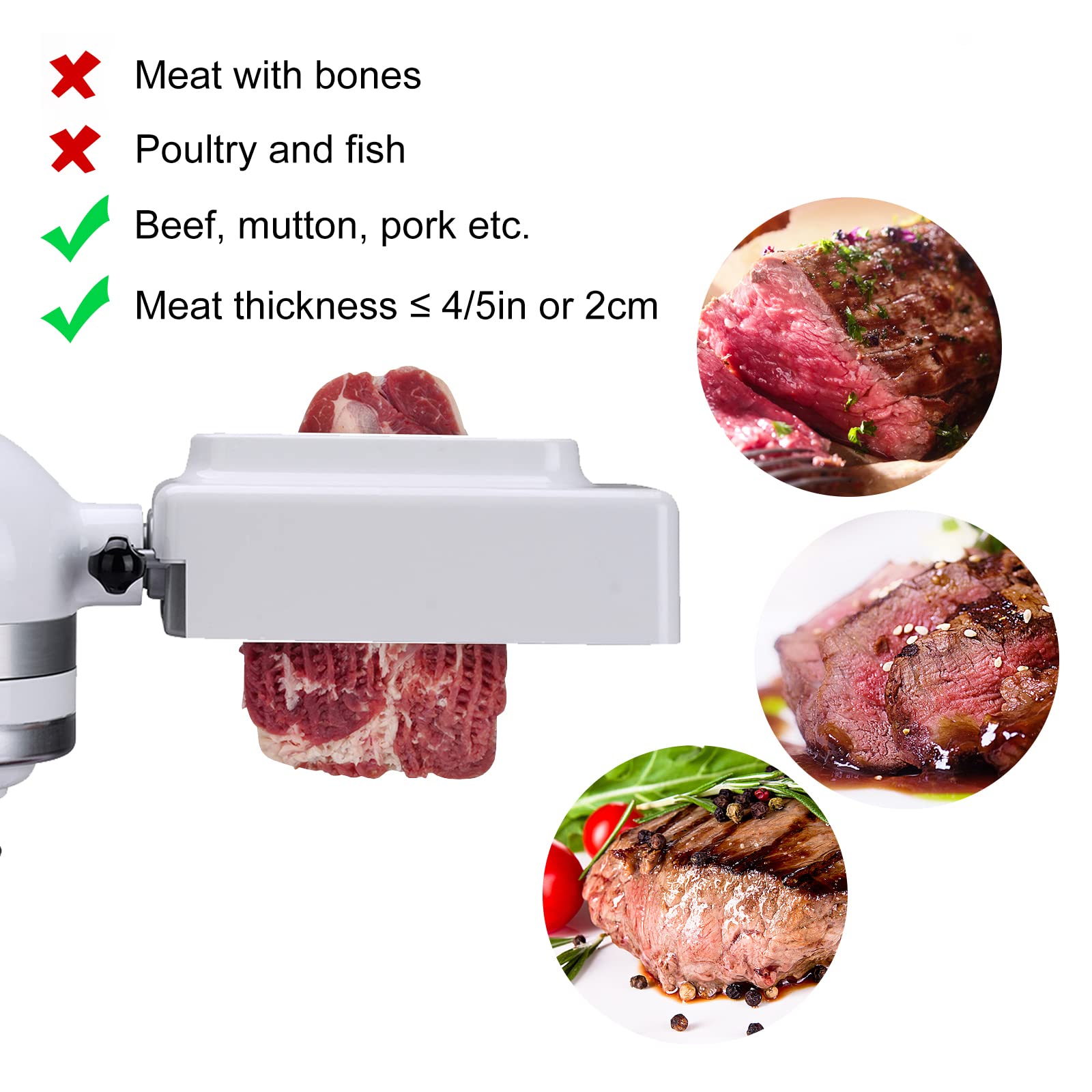 [Upgrade] Meat Tenderizer Attachment For All Kitchenaid Household Stand Mixers- Mixers Accesssories Meat Tenderizers No More Jam