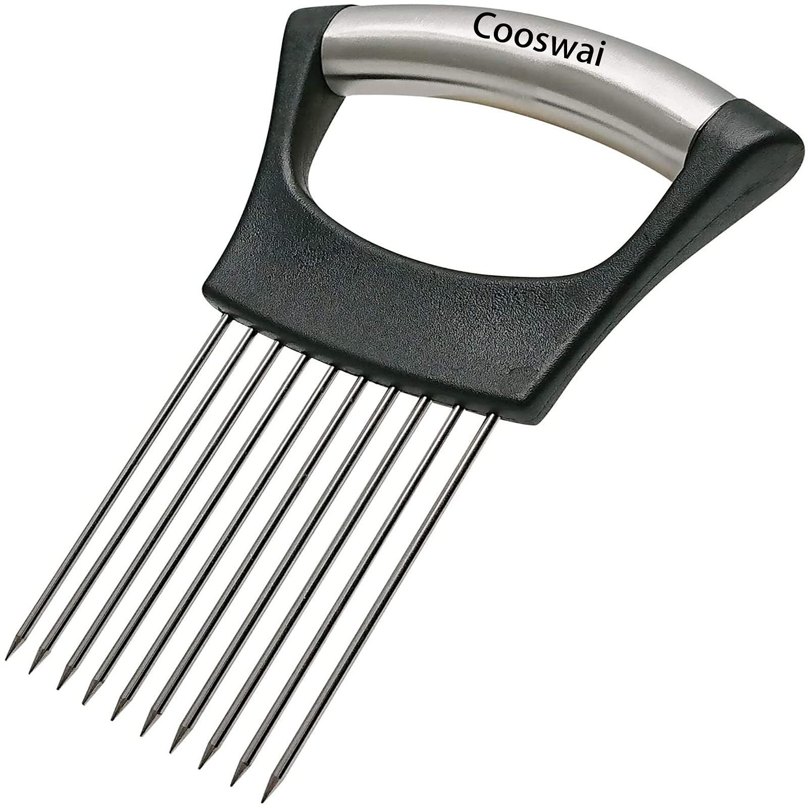 Cooswai Stainless Onion-Holder Slicing-Kitchen Assistant-Vegetable - Upgrade Chopper Slicing Tool, Food Slicing Assistant 1Pc