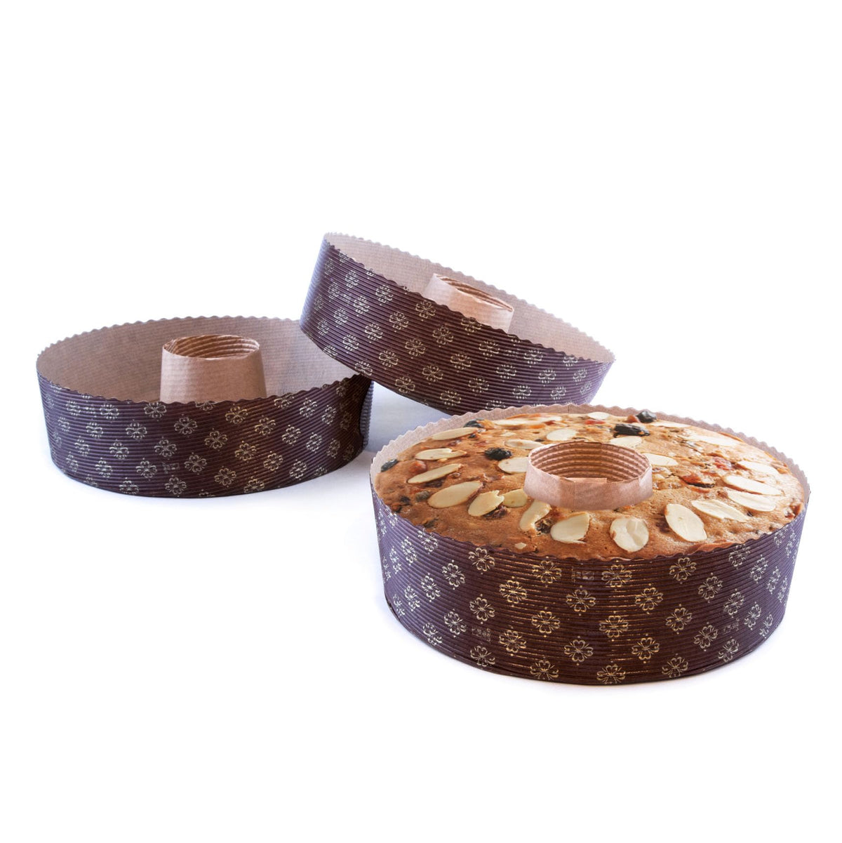 Round Paper Cake Pans - 12Pcs, 8    X 2.4   , 35Oz - Oven, Microwave & Freezer Safe Panettone Paper Mold With Hole - Non Stick,