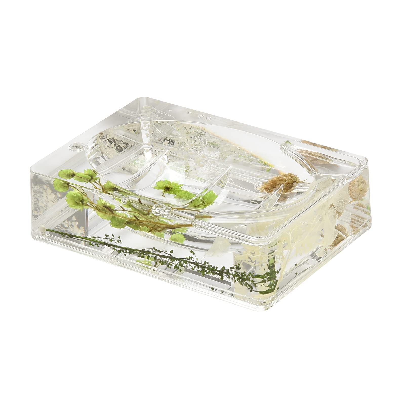 Locco Decor 5-Piece Acrylic 3D Floating Bathroom Accessory Set - Green Plants