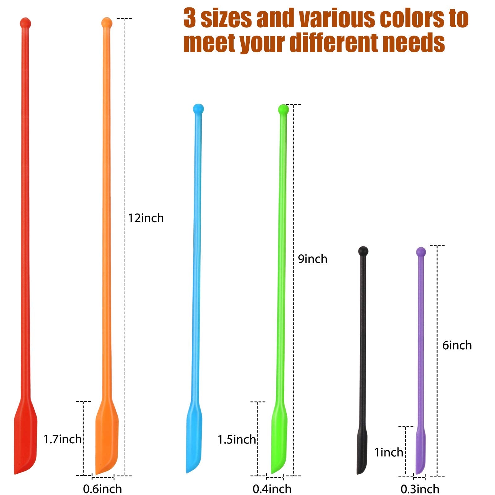 Boao 8 Pieces Makeup Spatula 3 Size Mini Cosmetic Spatula Multicolor Makeup Spatula, Silicone Spatula With Container For Beauty