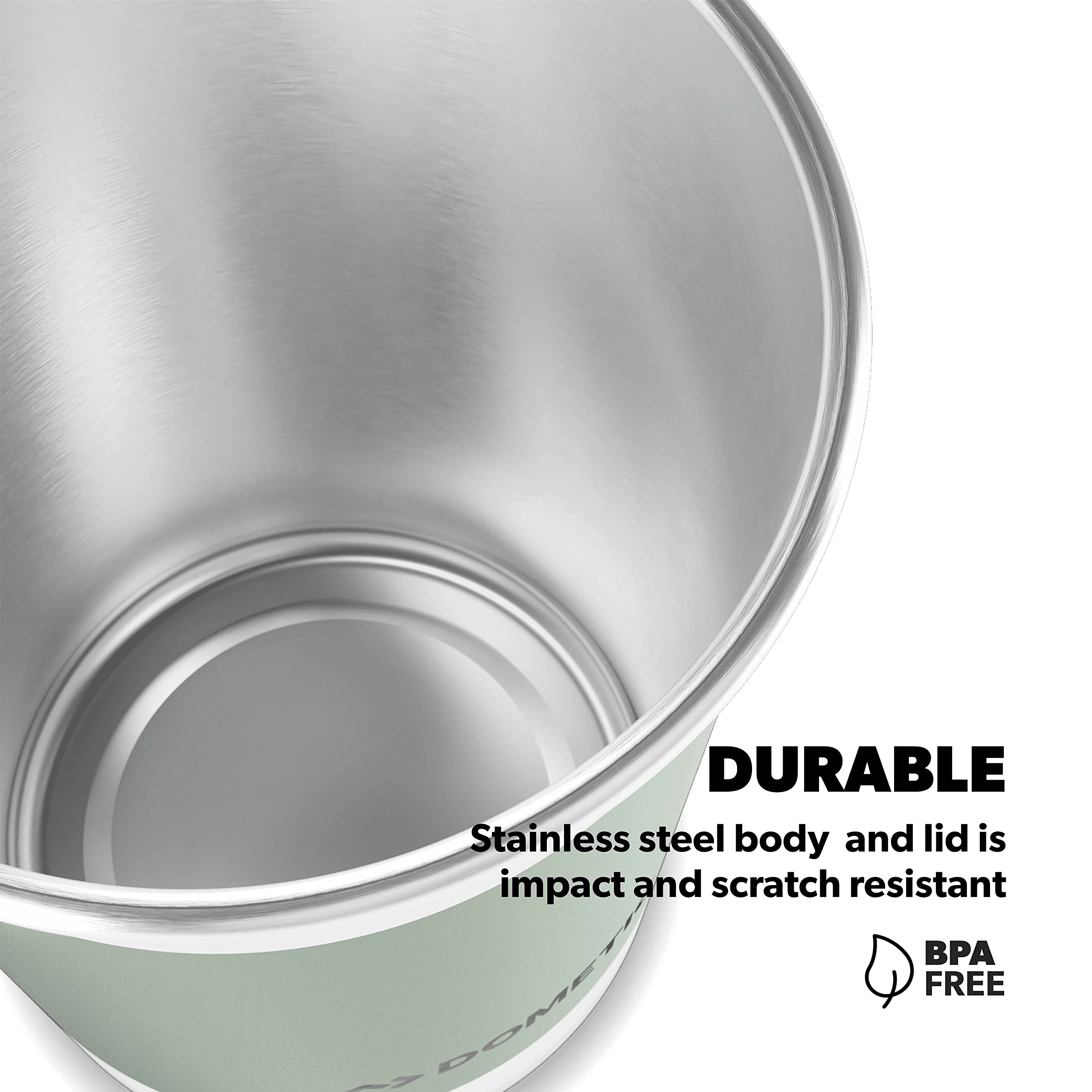 Dometic 16 Oz Pint (4-Pack) Premium Stainless Steel Stackable Cups (Moss)