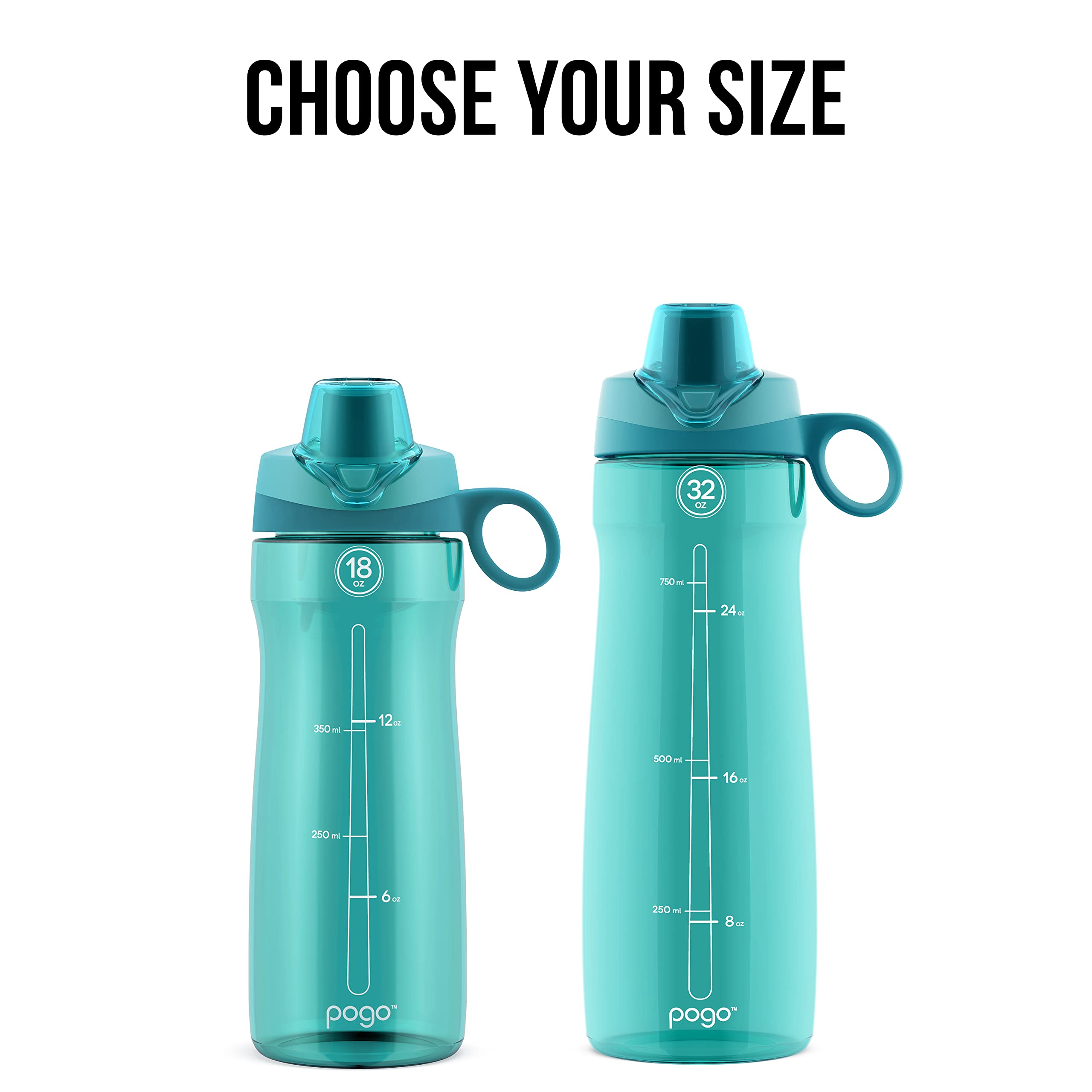 Pogo BPA-Free Plastic Water Bottle, 32 oz, Blue Atoll, Model 233-0432-027-6