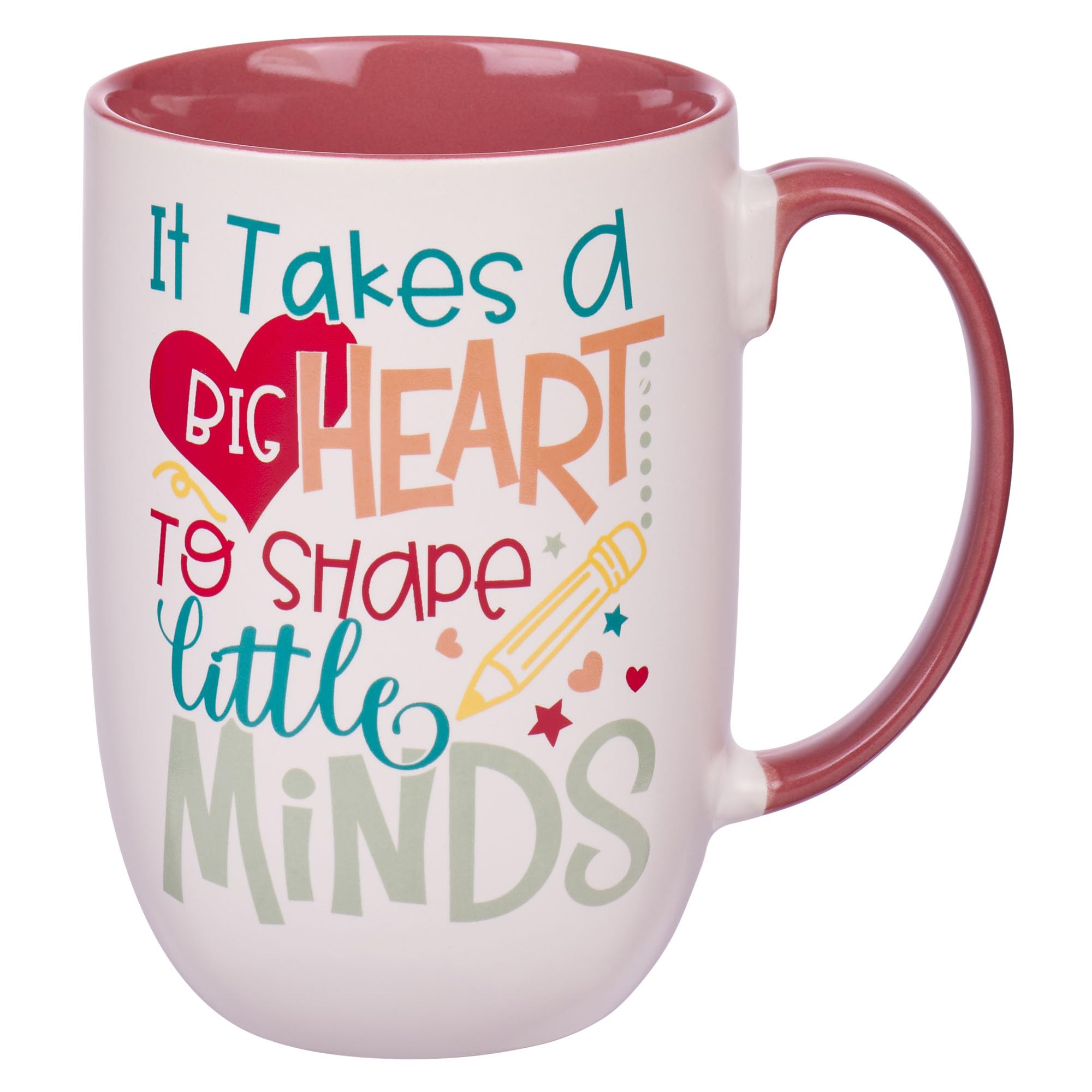 WITH LOVE Ceramic Coffee Mug: Takes a Big Heart to Shape Minds, XL, 15oz