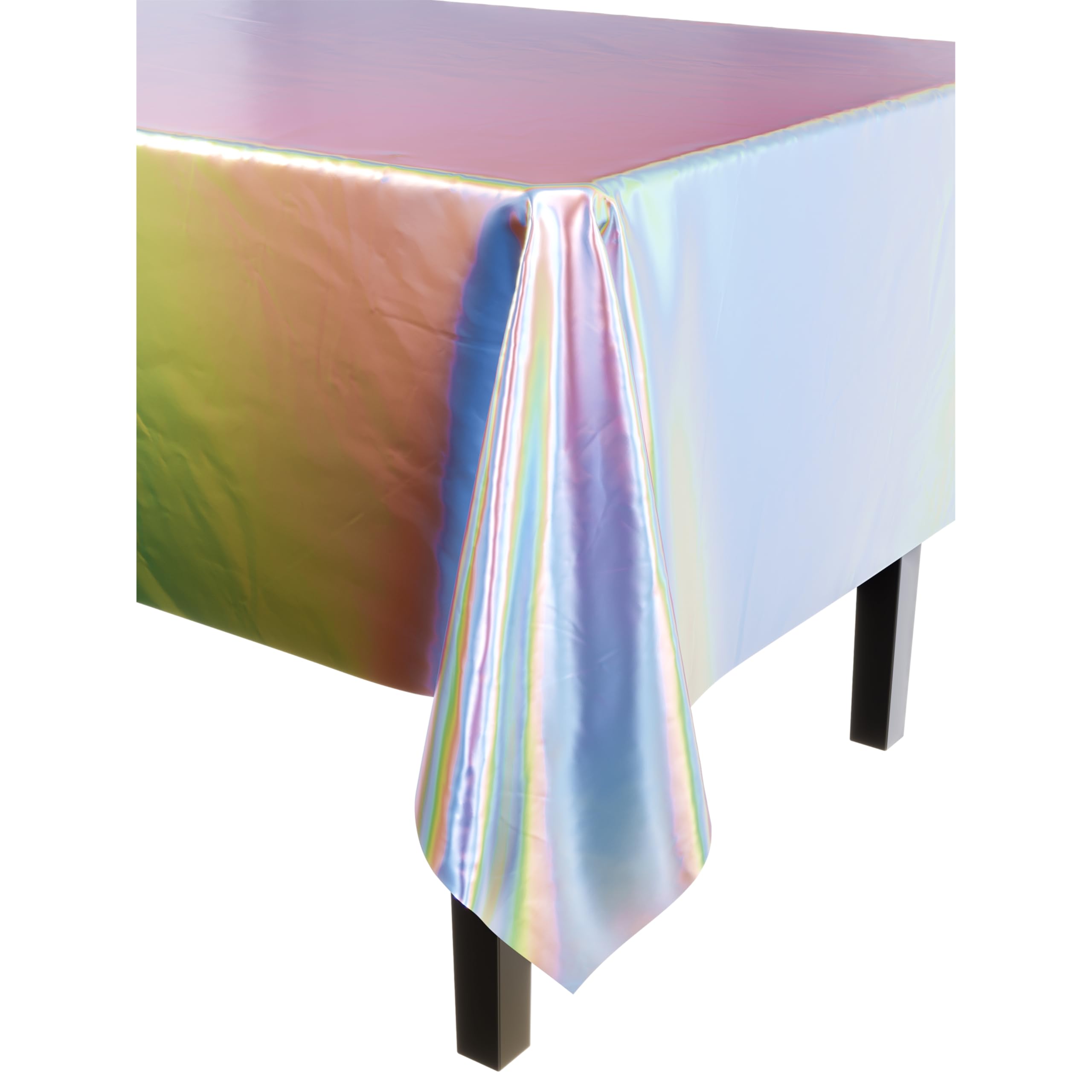 Exquisite 12-Pack - Premium Plastic Tablecloth 54In. X 108In. Rectangle Table Cover - Iridescent