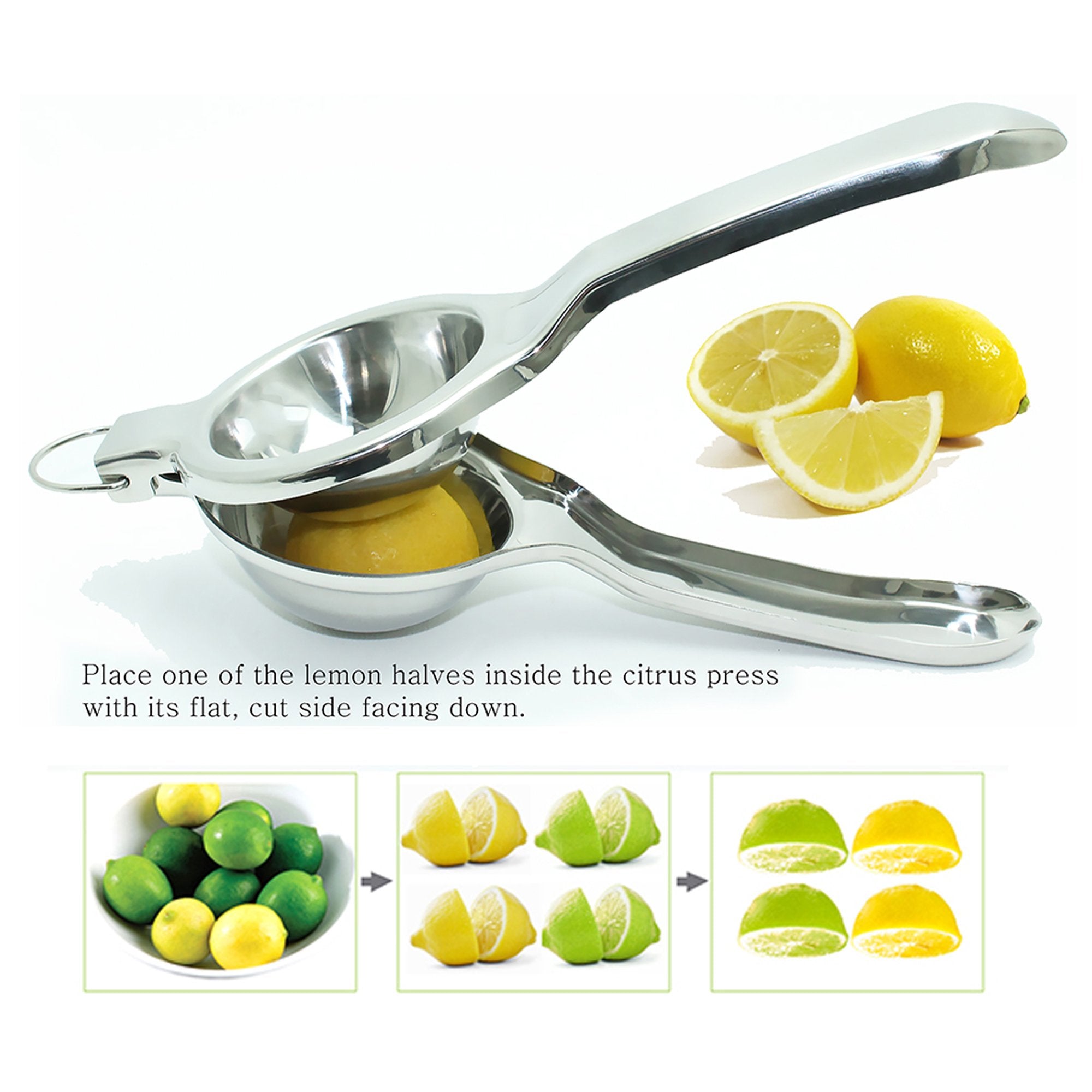 The Biggest Professional Super Jumbo Stainless Steel Lemon Squeezer (Ecojeannie Ls0002), Never Break Never Rust Lemon Juicer, Ci