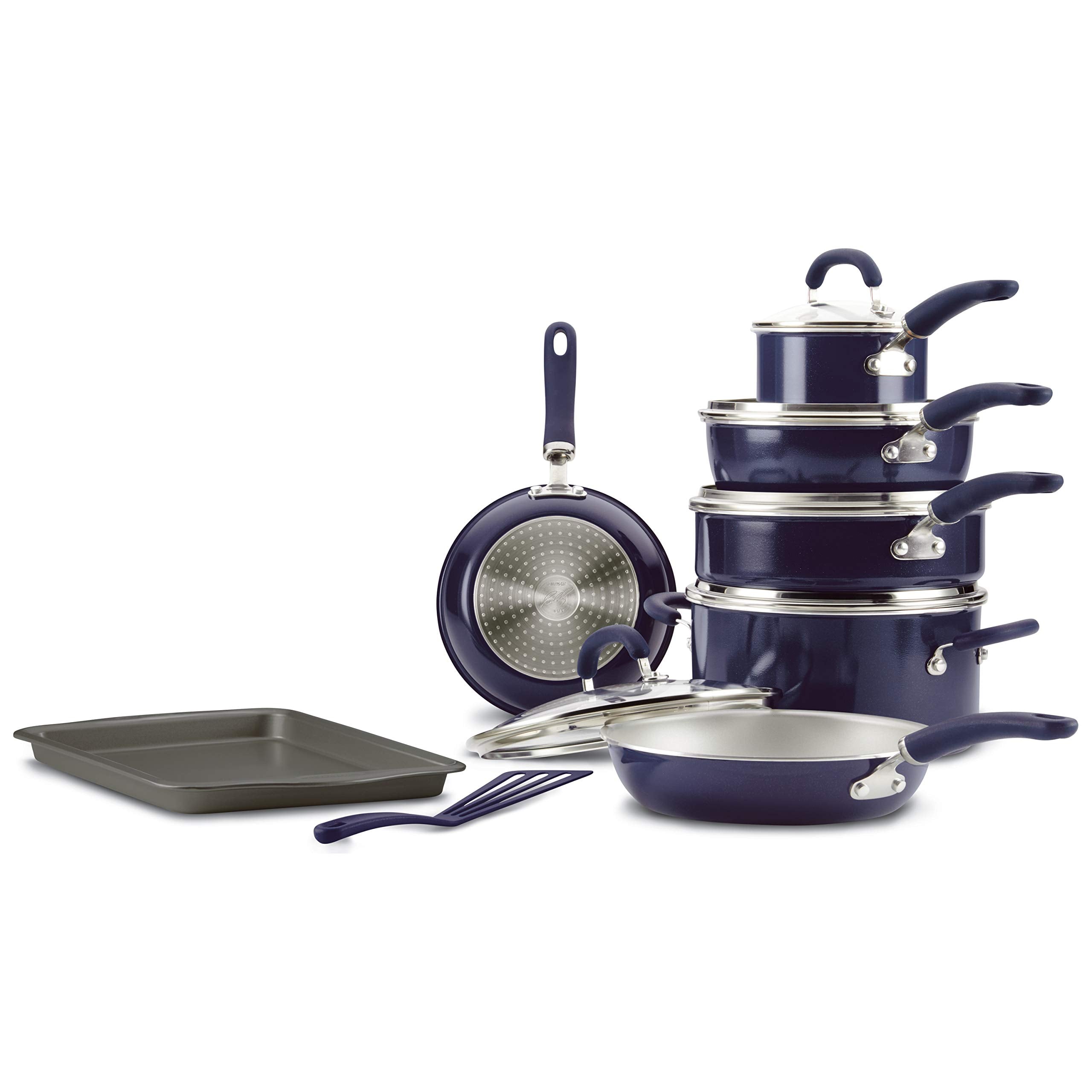 Rachael Ray Create Delicious Nonstick Cookware Pots and Pans Set, 13 Piece, Purple Shimmer