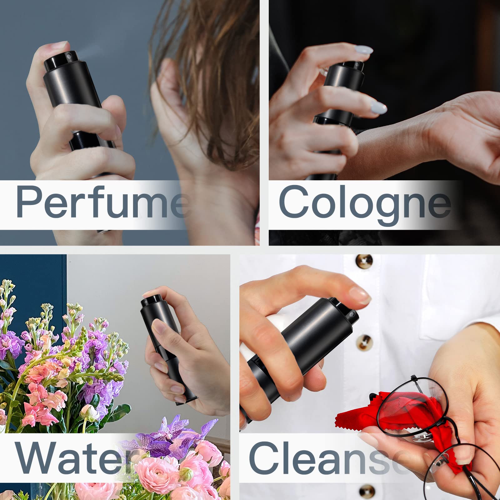 Owlyee 20Ml Perfume Atomizer, Travel Cologne Spray Bottle, Mini Empty Sprayer Dispenser (Black, 1Pcs)