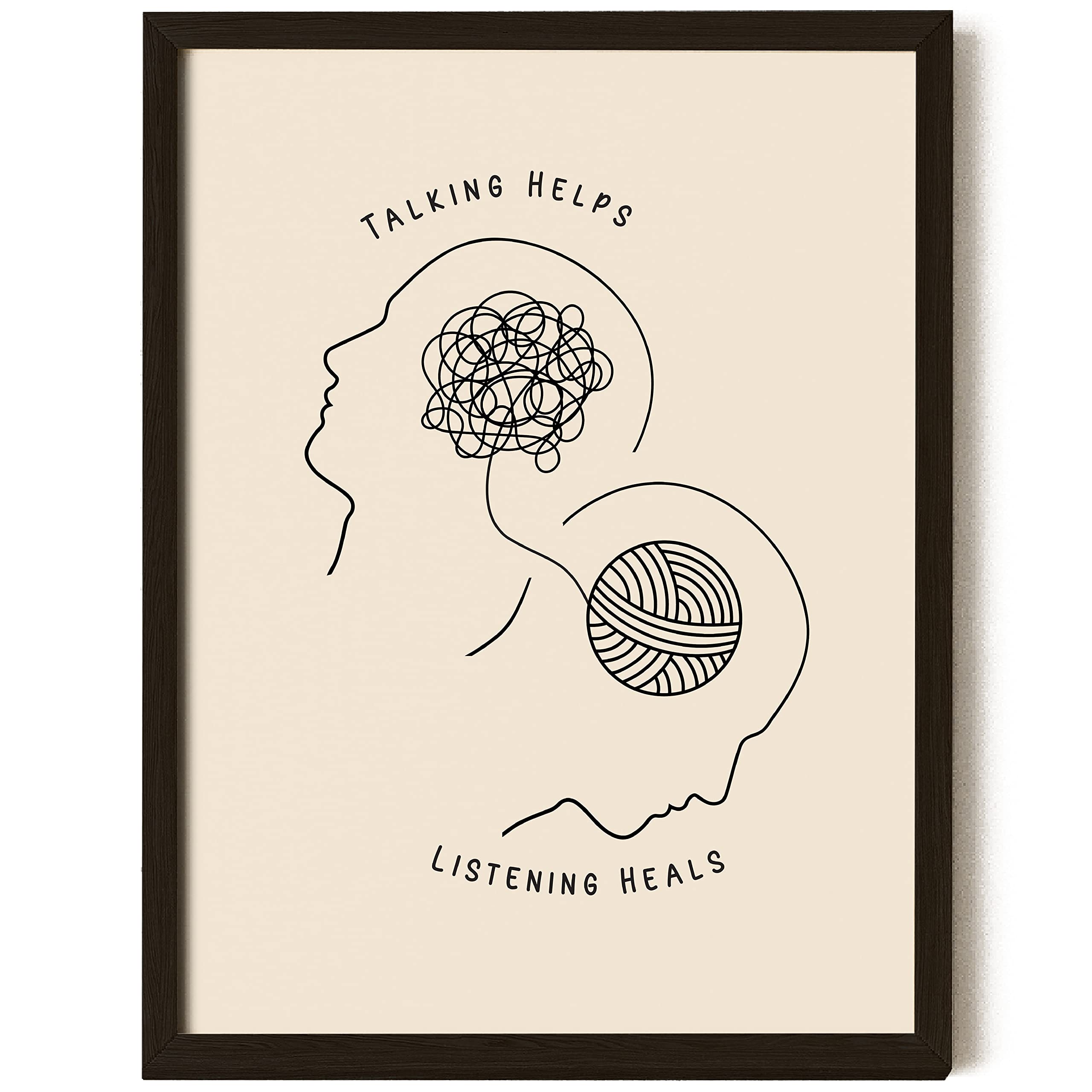 Excool Club Therapy Office Decor Mental Health Posters - 12X16 Counseling Wall Art For Therapist Office Decor, Boho Talking Help