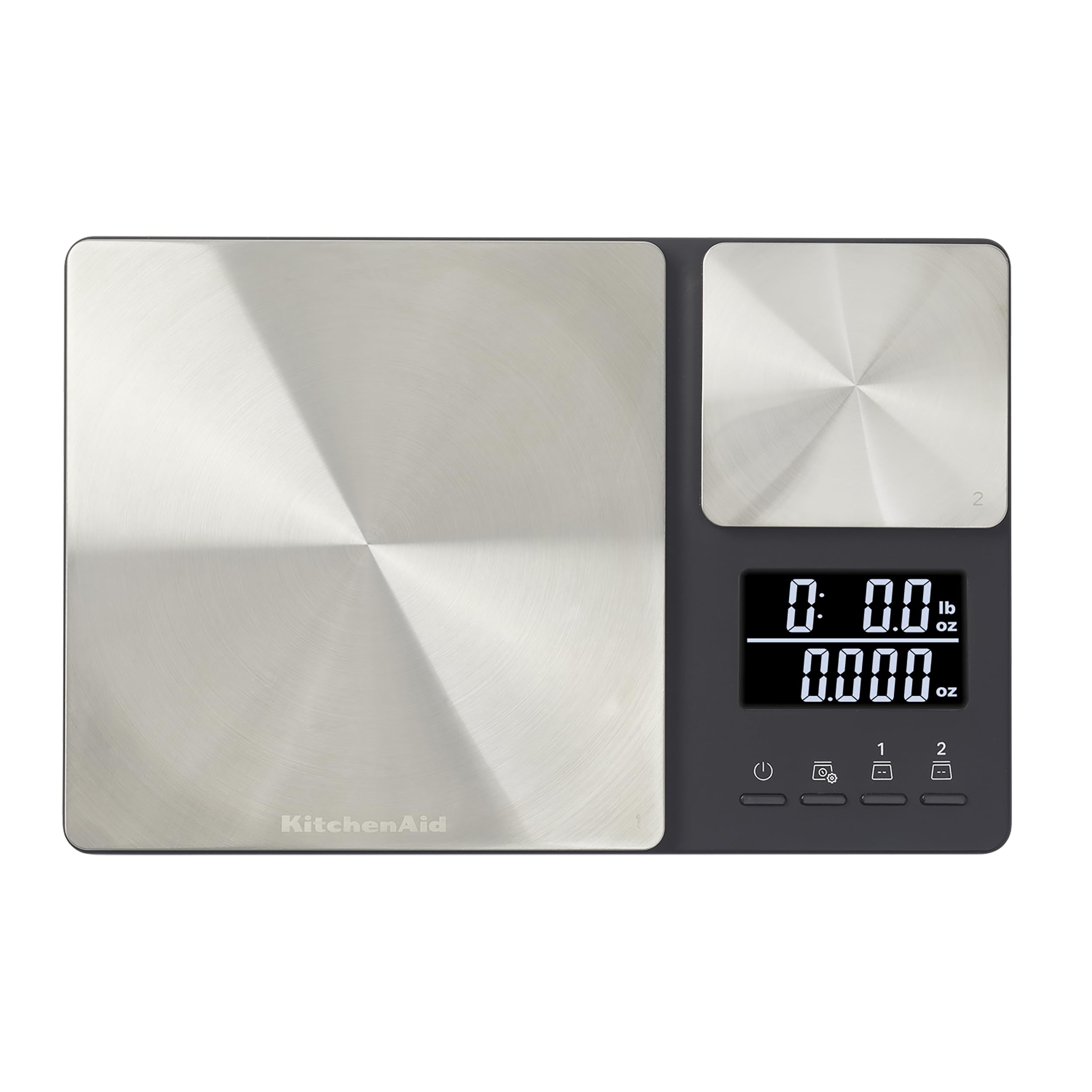 KitchenAid KQ909 Dual Platform Digital Kitchen and Food Scale, 11 pound capacity and Precision 16oz capacity, Black with Stainle