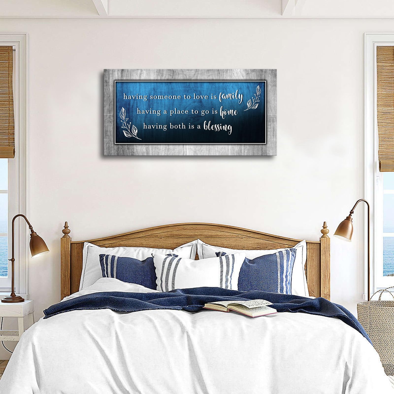 Family Canvas Wall Art-Family Home Blessing Inspirational Quote Wall Pictures-Having Someone To Love Is Family,Positive Sayings