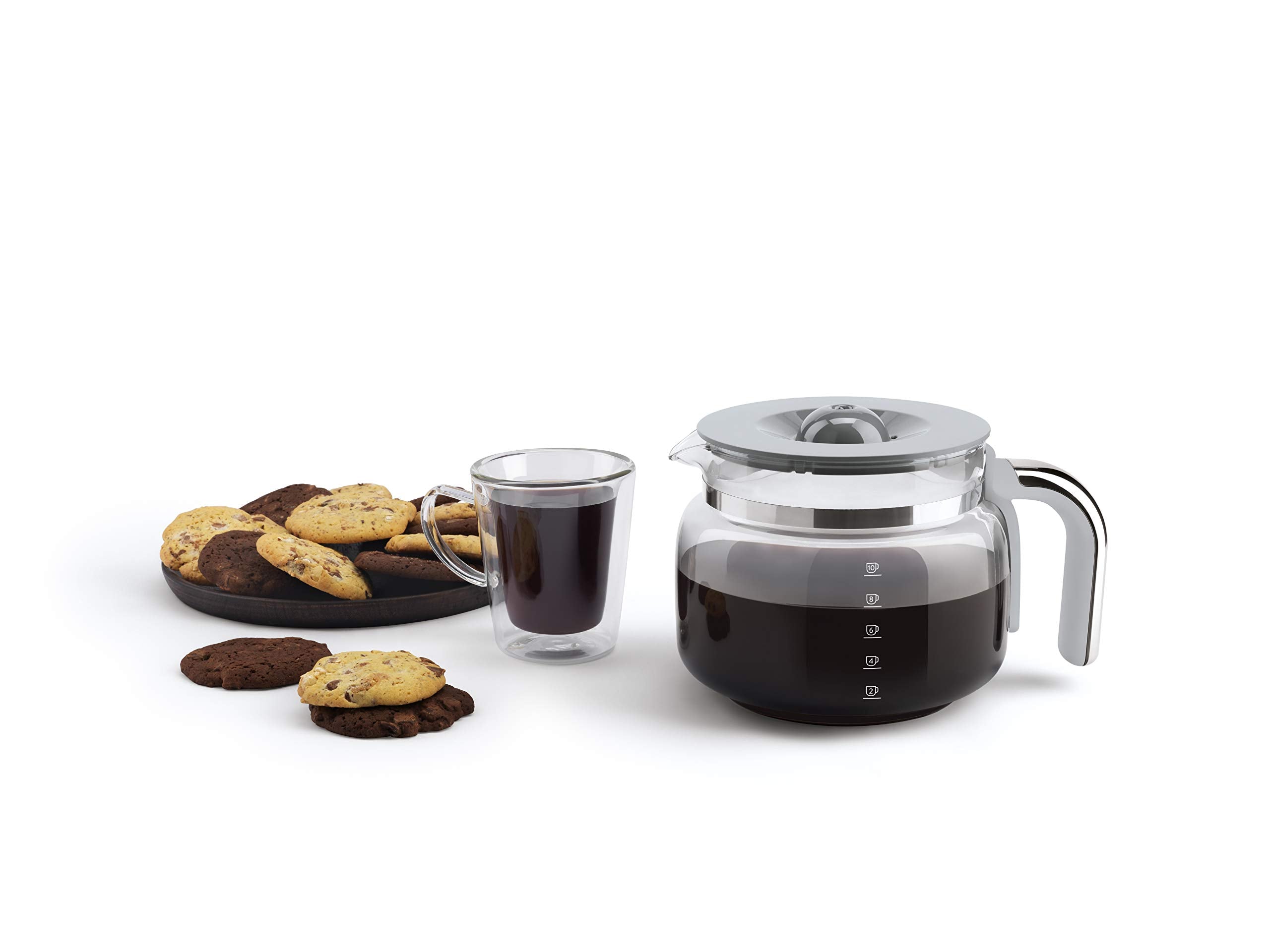 Smeg 50'S Retro Style Aesthetic Drip Coffee Machine With 10 Cup Glass Carafe, Auto Start Feature, Keep Warm Plate, And Two Coffe