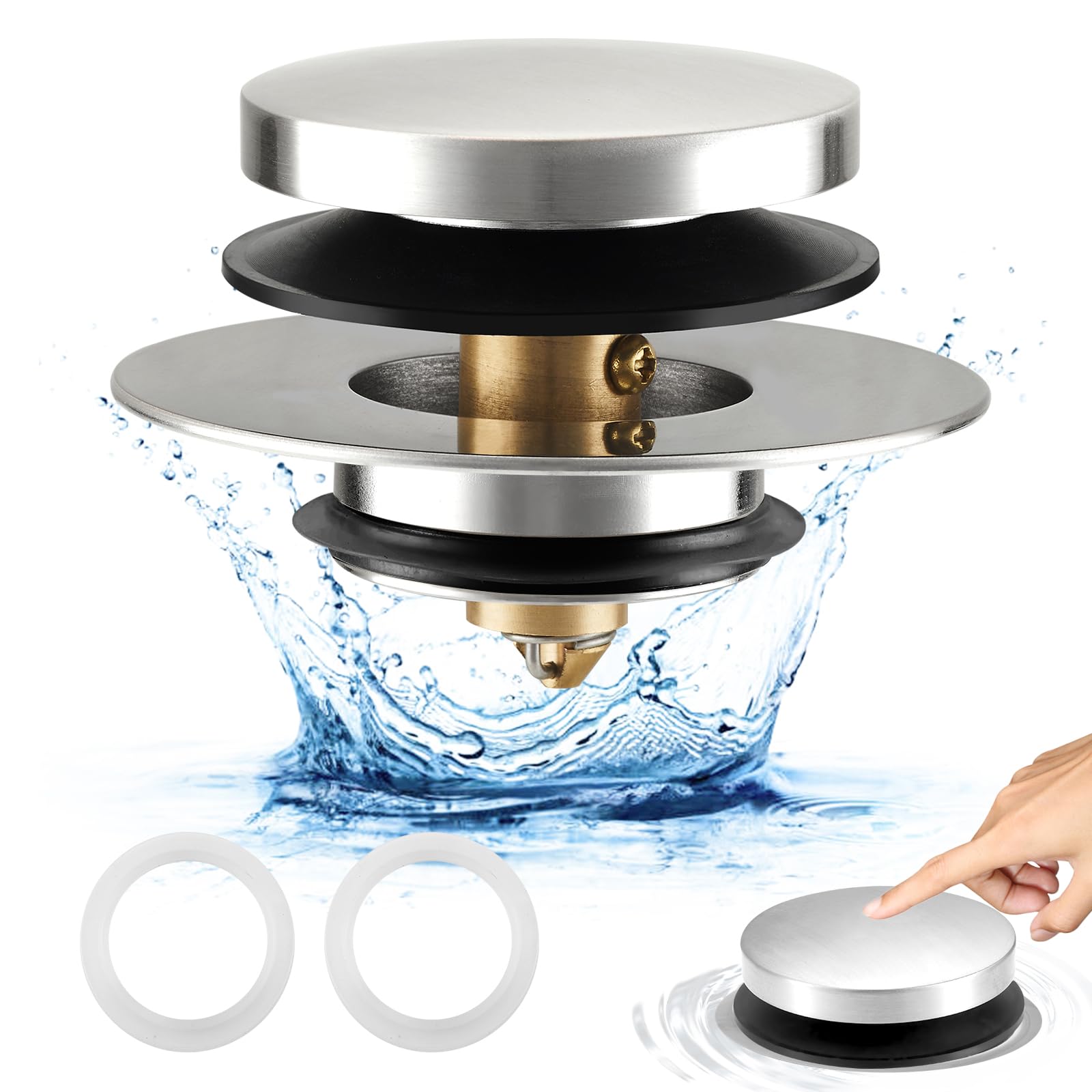 Bathtub Drain Stopper, Uxoz Universal Tub Stopper For Replacing Tip Toe/Trip Lever/Lift&Turn Tub Drain, Bath Tub Drain Stoppers