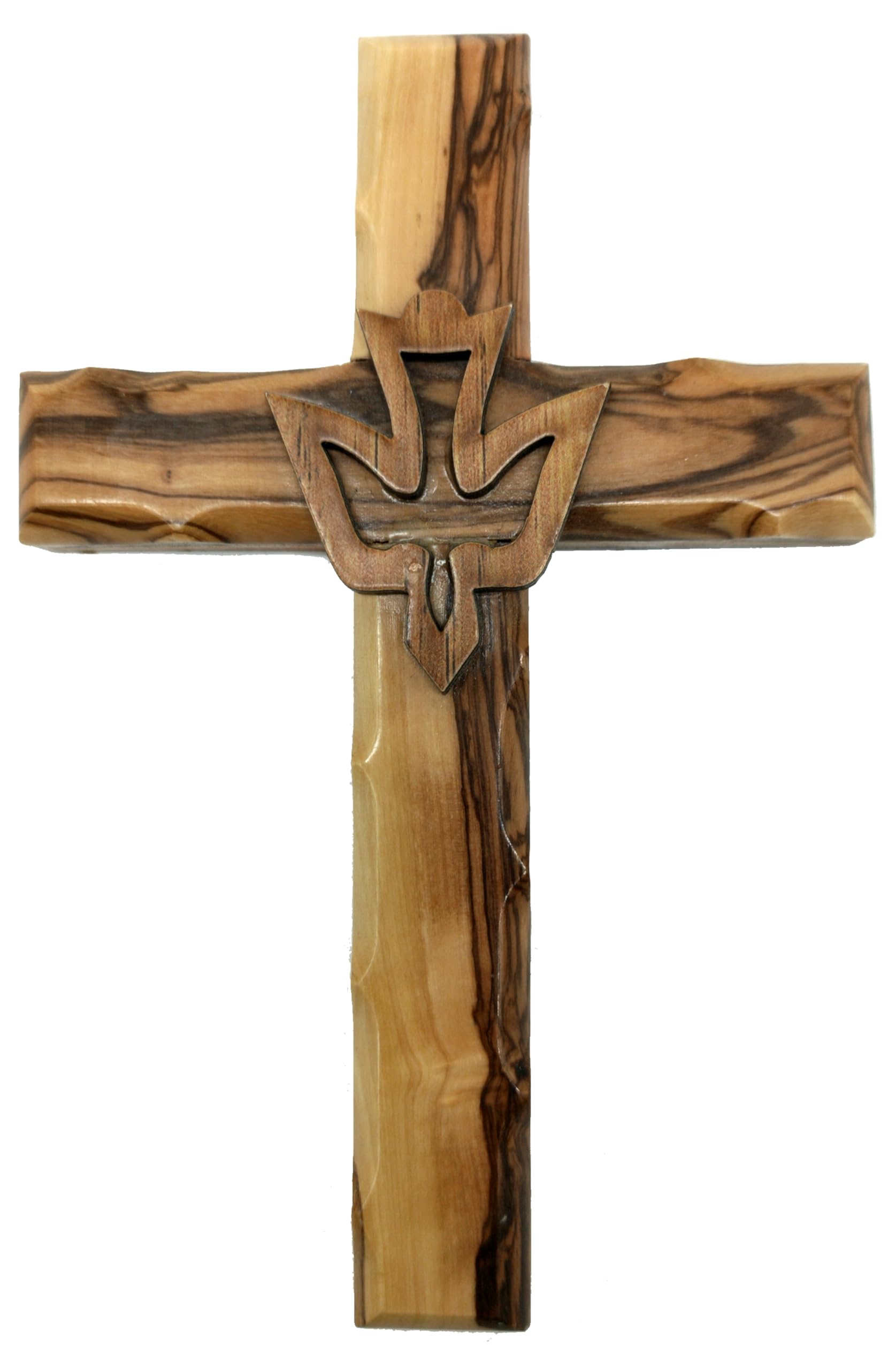 Zuluf 6.3 Olive Wood Dove Cross Wall Hanging Christian Holy Spirit Baptism Holy Land Gift Bedroom Decor CRS020