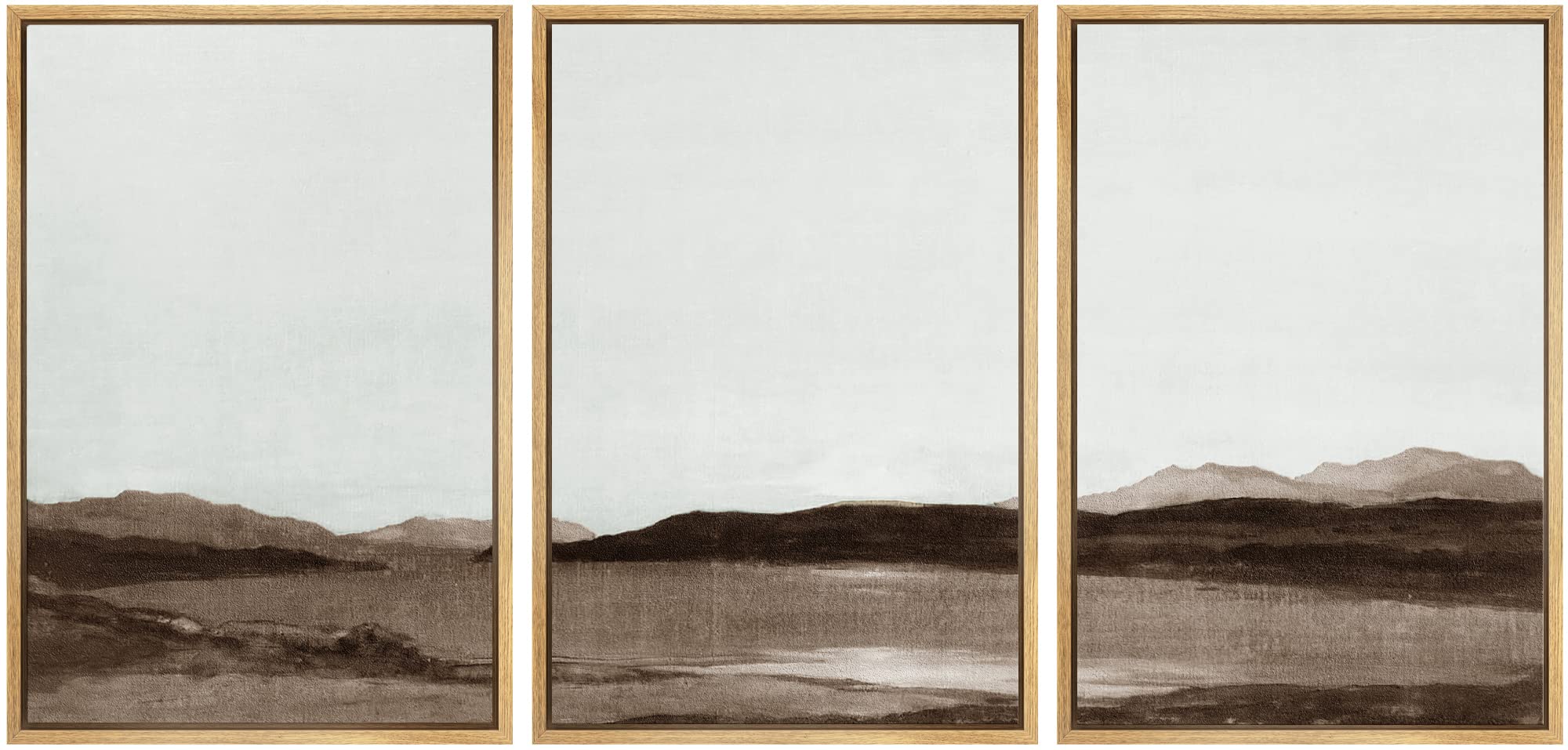 Signwin Framed Canvas Print Wall Art Set Mountain Desert Southwest Environment Nature Wilderness Illustrations Modern Art Chic L