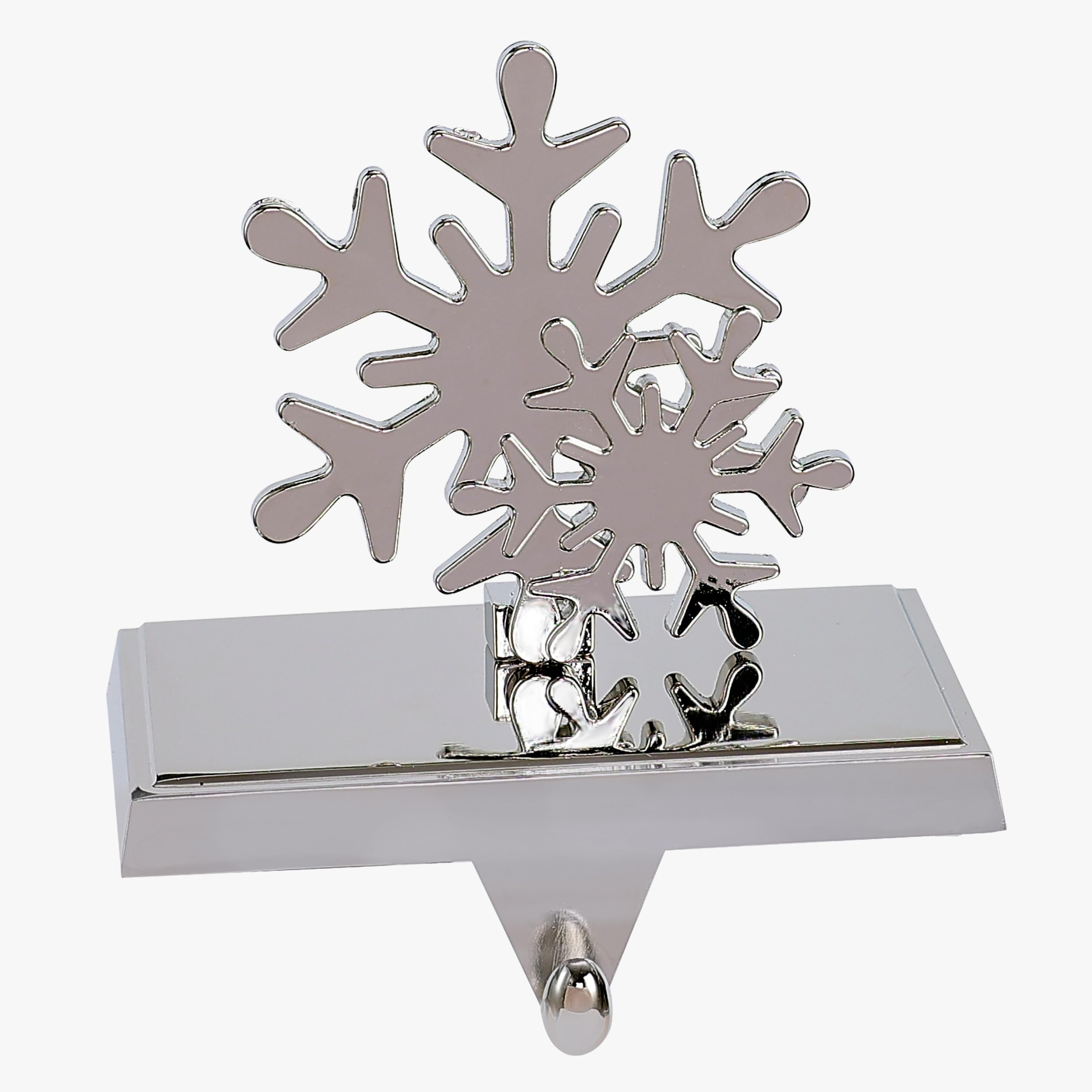 Amooca Christmas Stocking Holders Non-Slip Metal Hooks Fireplace Mantle Stocking Hanger for Christmas Party Decorations (Snowfla