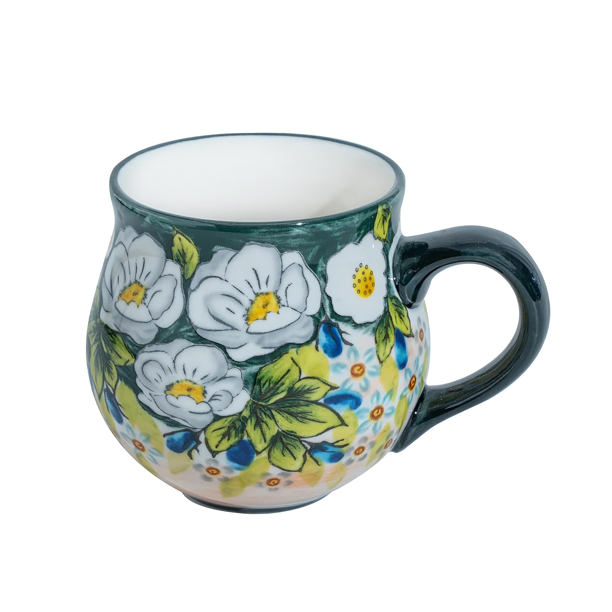 ALMA 12oz Handpainted Spring Jasmine Ceramic Coffee Mug