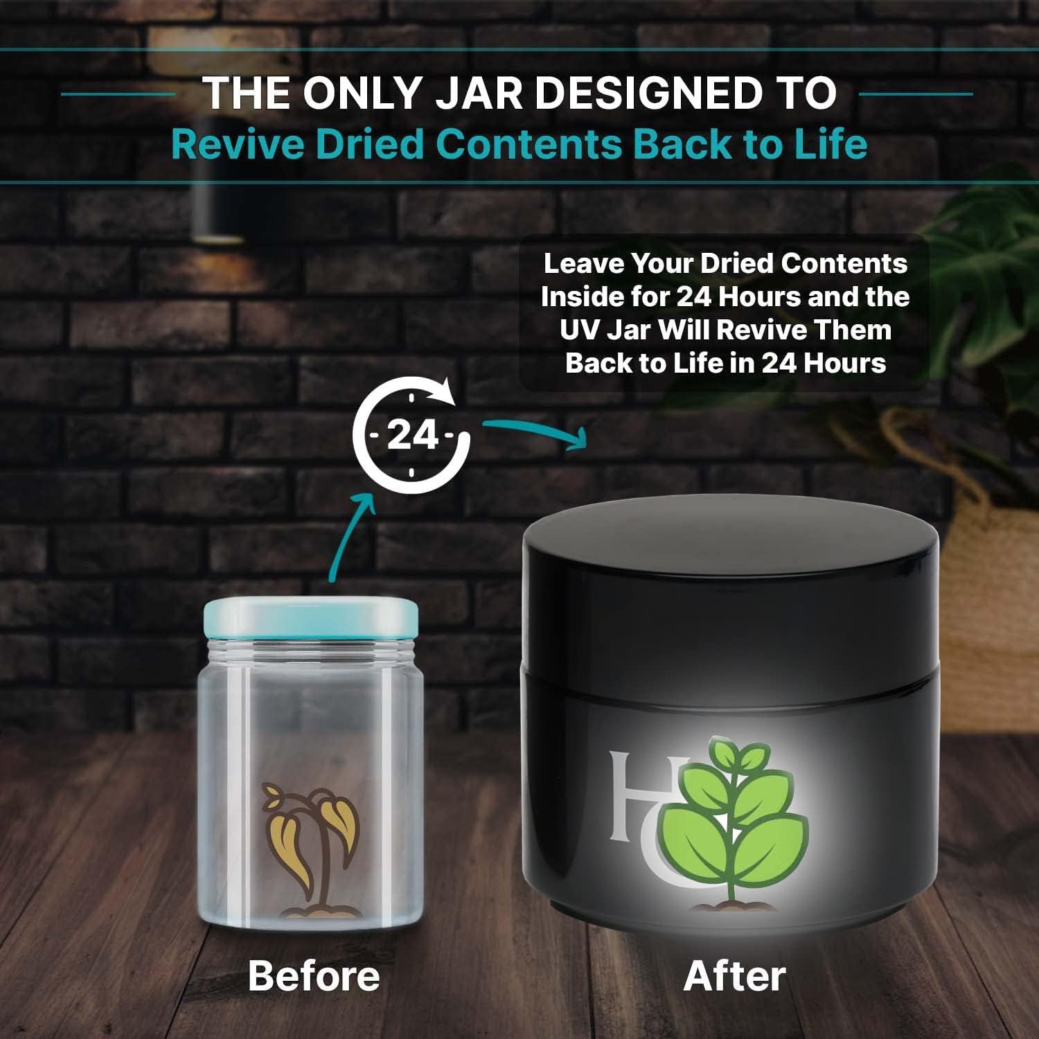Herb Guard - [3-Pack) Quarter Oz Ultraviolet Jar & Humidity Pack (100 Ml) Airtight Uv Protection Keeps Herbs Fresh For Months