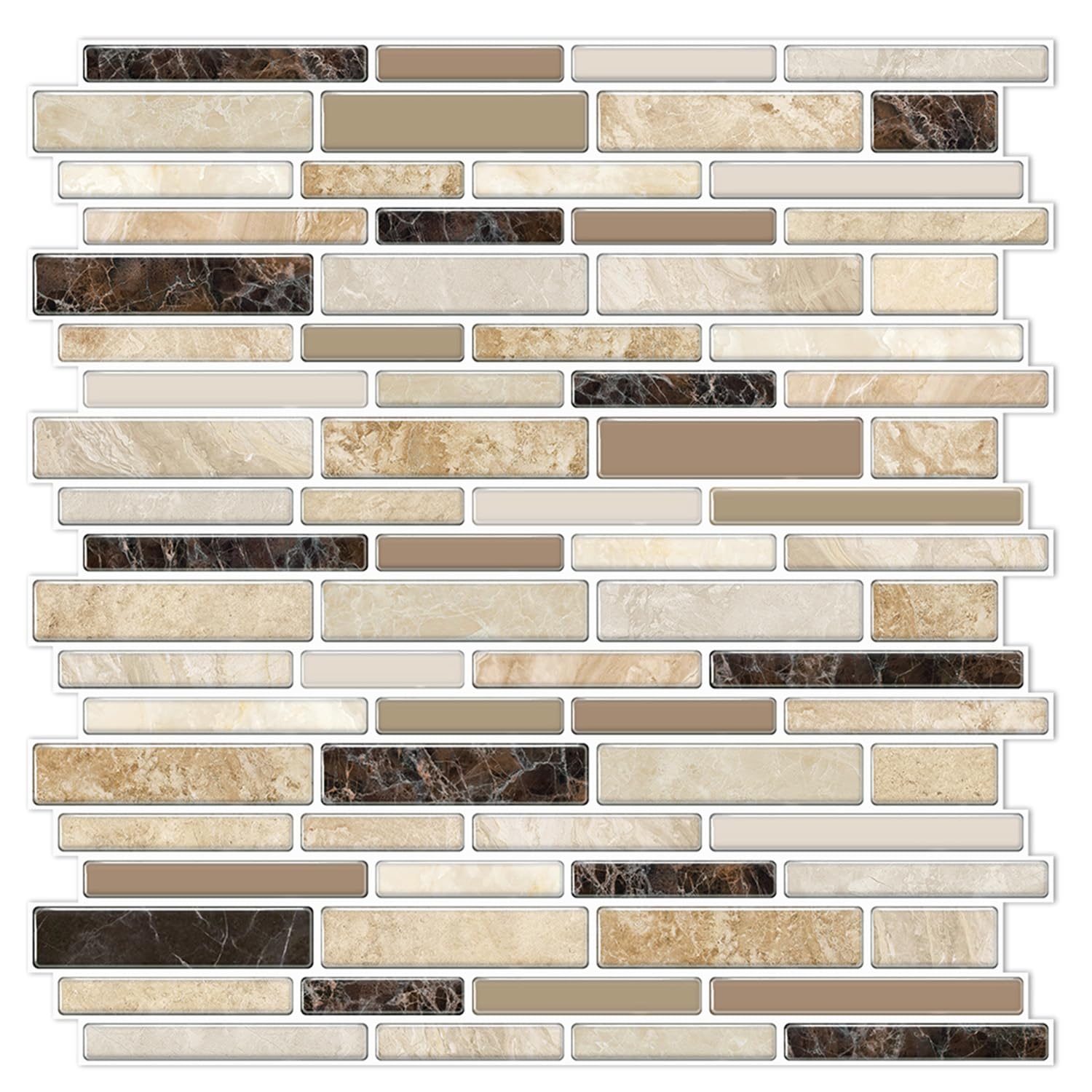 VICCI 12-Sheets Peel and Stick Tile Backsplash 12 x 12 3D Vinyl Self-Adhesive Wall Stickers Tiles Decals for Kitchen Backsplash 