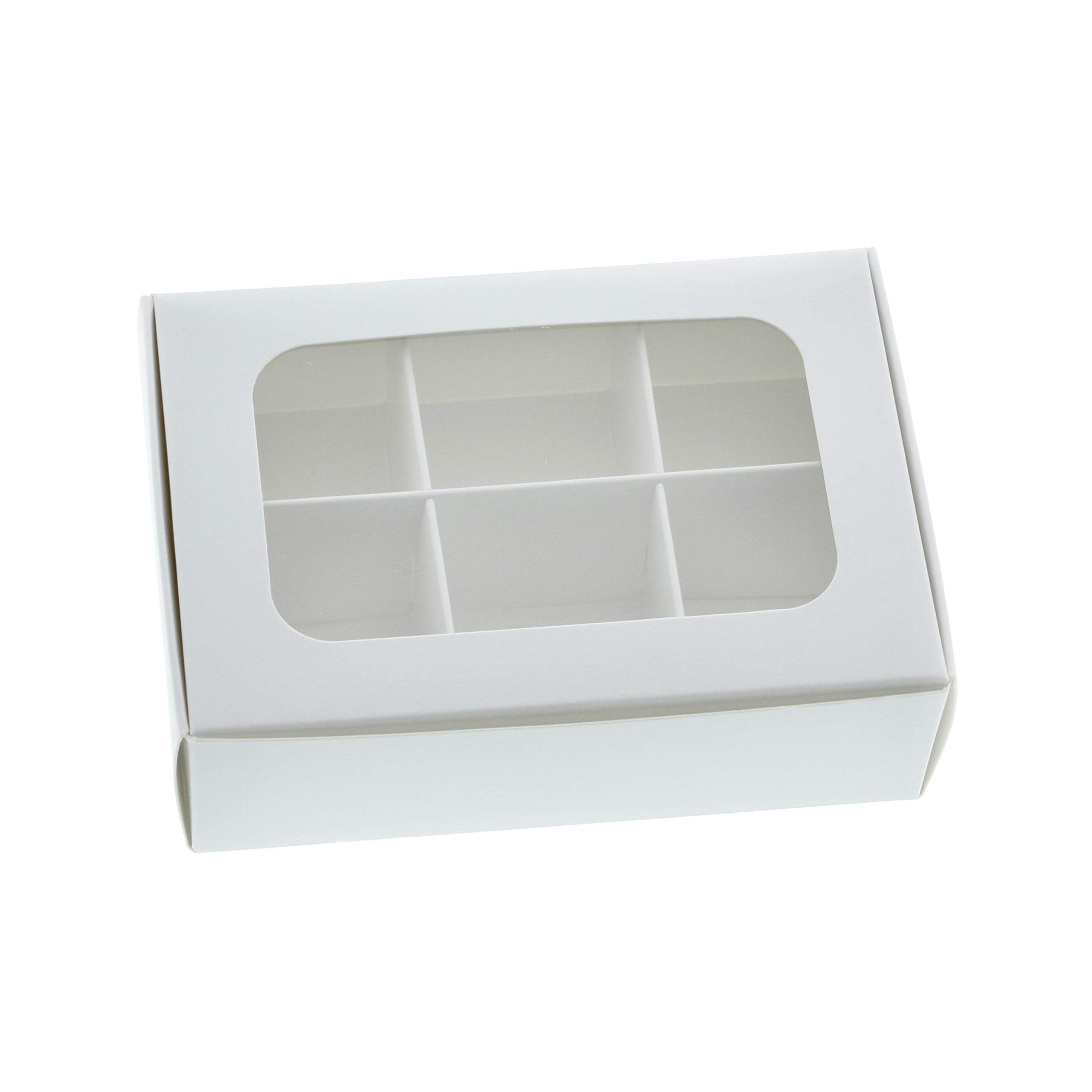 Gretel Mini Candy Boxes With Window And Dividers - Little Party Favors Box For Homemade Chocolates, Candy, And Truffles - Size S