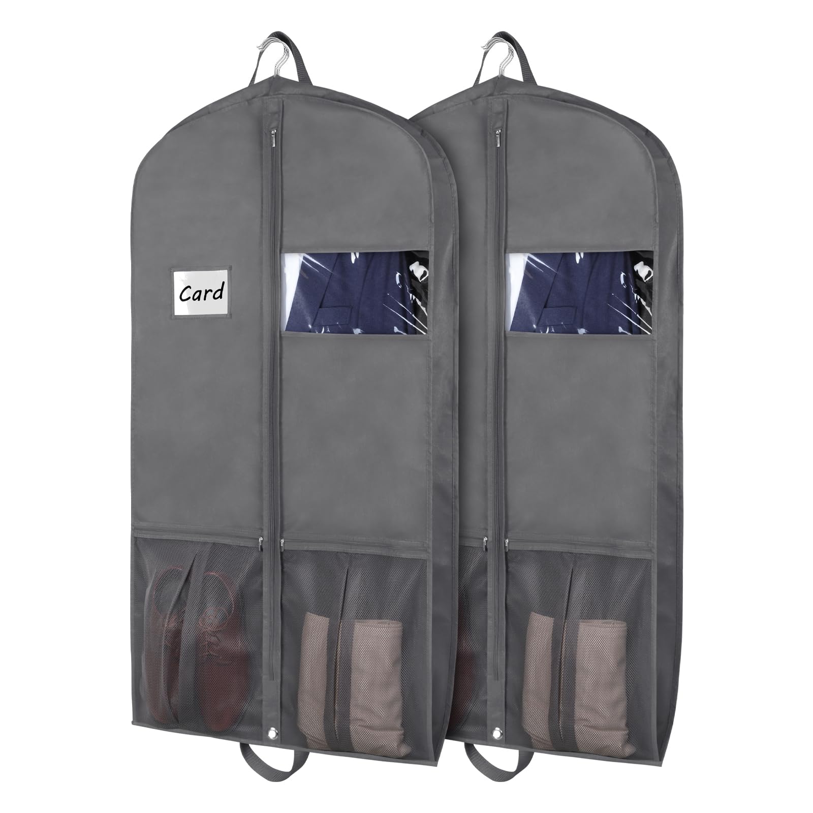 Zilink 43'' Suit Bags For Closet Storage And Travel Gusseted Hanging Garment Bags For Men Suit Cover For Travel With Handles For