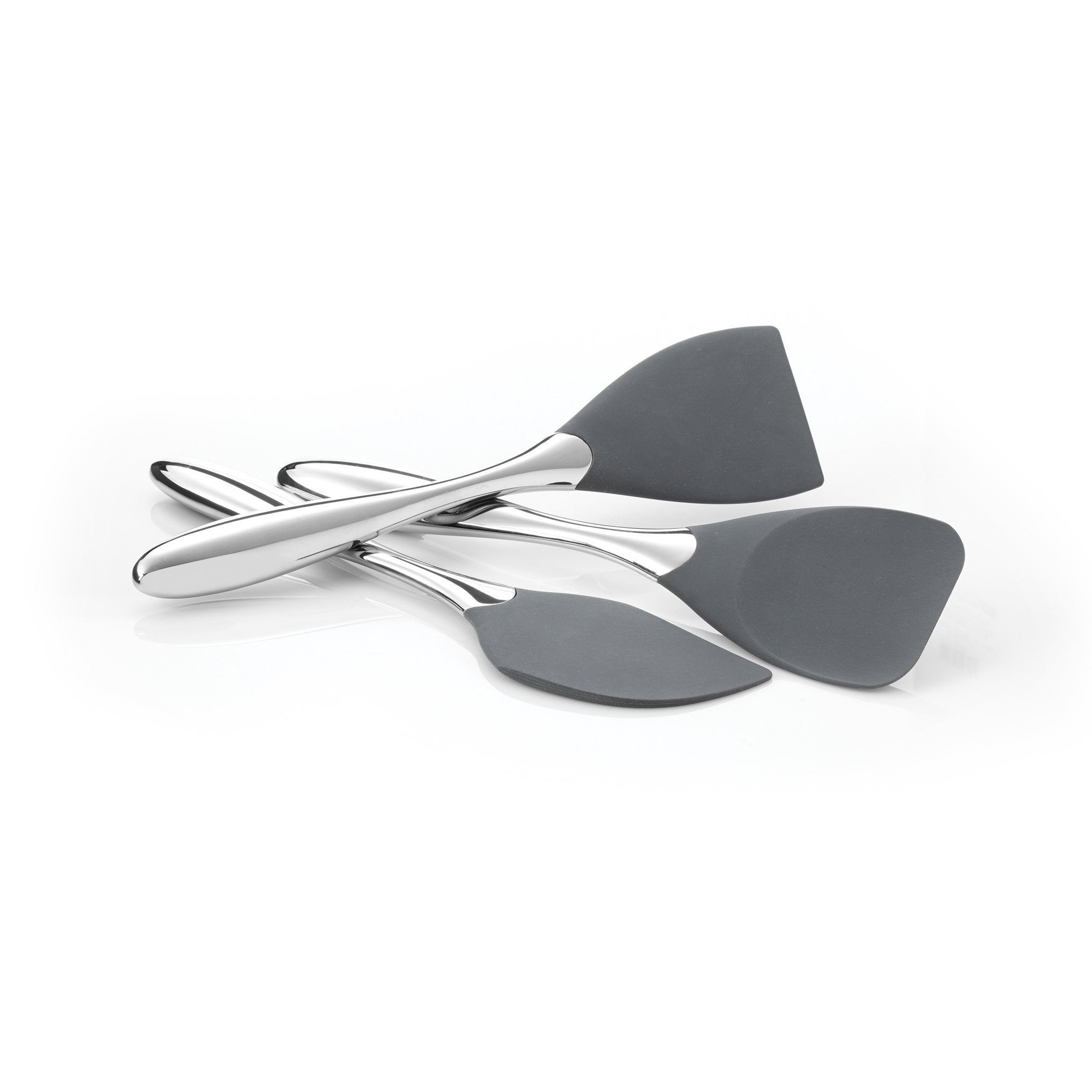 Nambe - Gourmet Collection - Curvo Spatula Slanted - Measures At 12'' - Made With Stainless Steel And Silicone - Designed By Ste