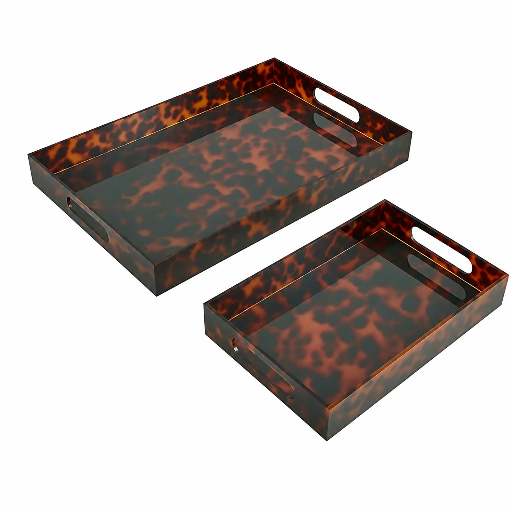Mud Pie Tortoise Acrylic Tray; small 8 x 12 | large 12 x 18