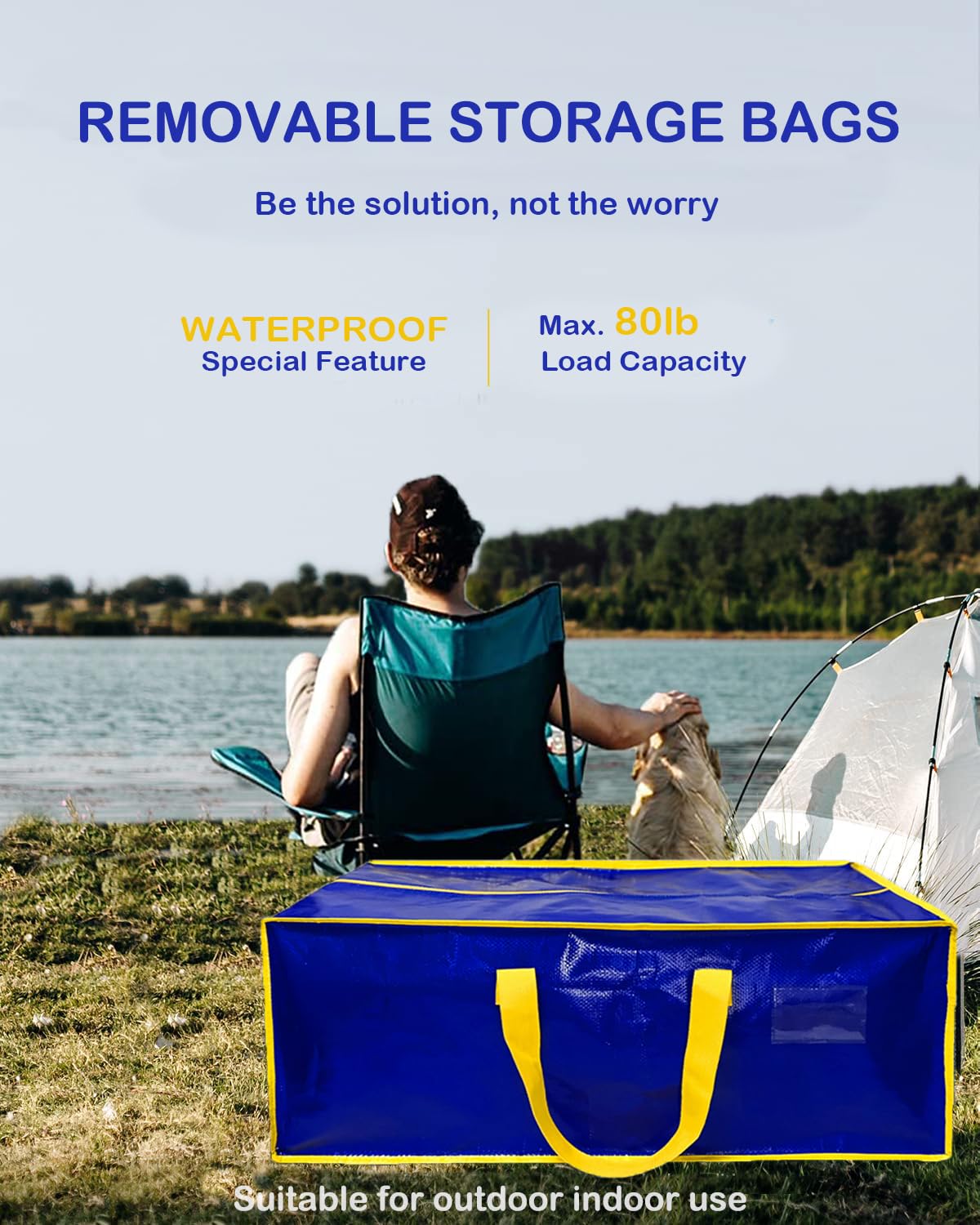 4P Extra Large Moving Bags, Heavy Duty Moving Bags For Clothes, Waterproof Storage Bags For College Dorm, Moving Totes Alternati