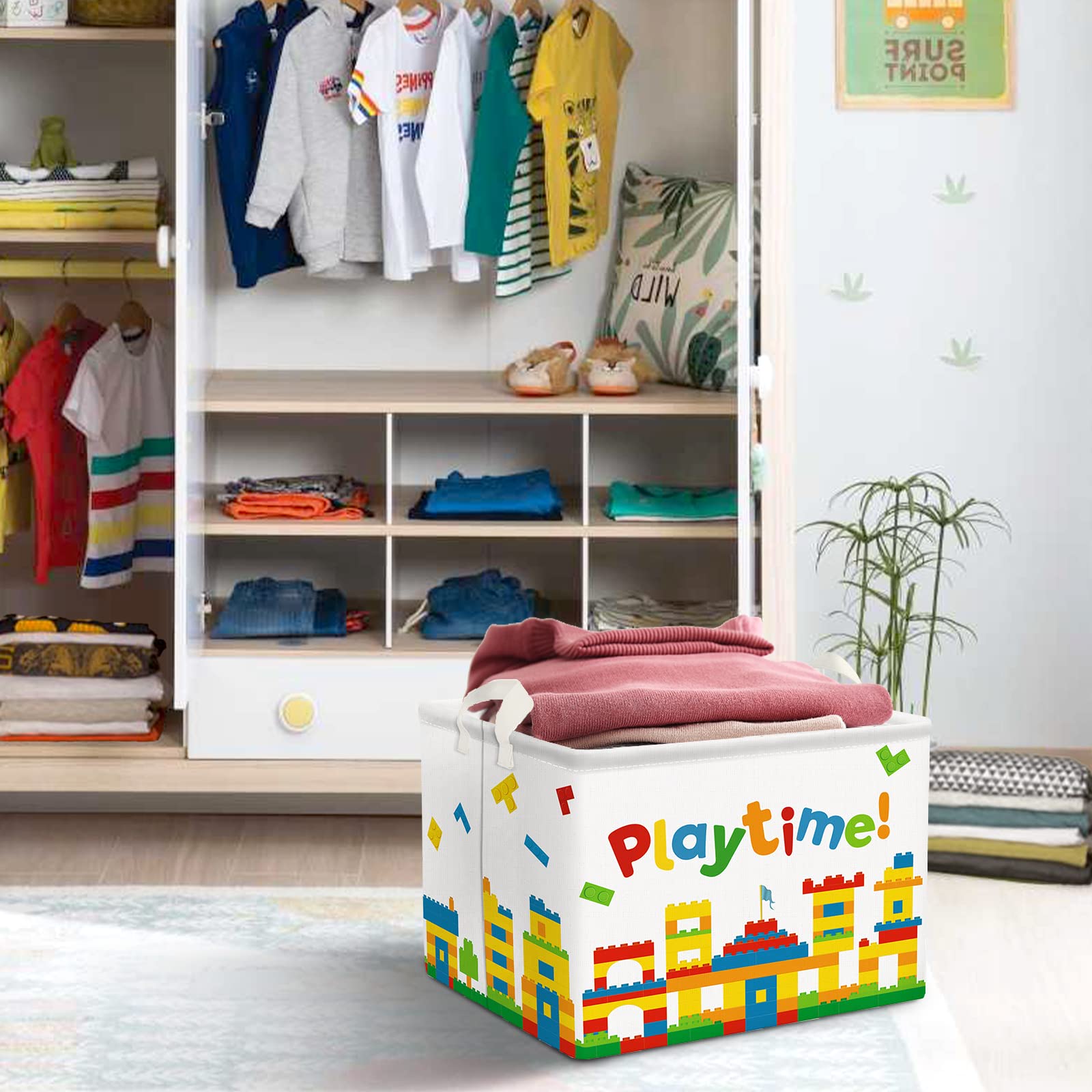 Clastyle Building Blocks Baby Toy Basket Back To School Classroom Book Shelf Basket Rectangle Clothes Towel Storage Bin For Kid