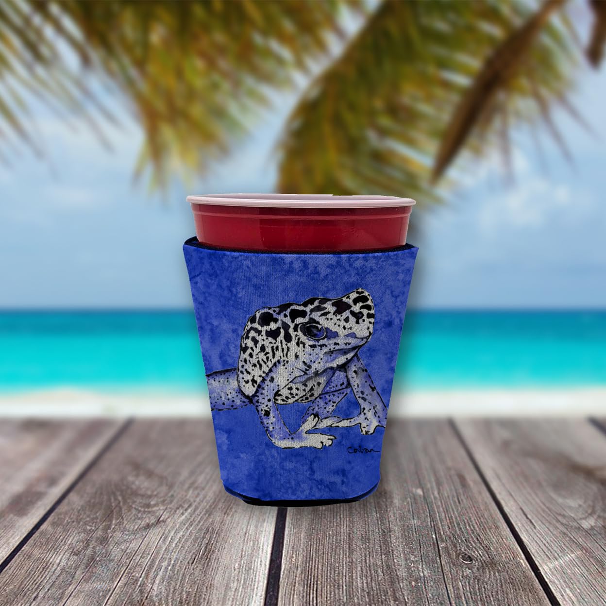 Frog  Red Solo Cup Beverage Insulator Hugger