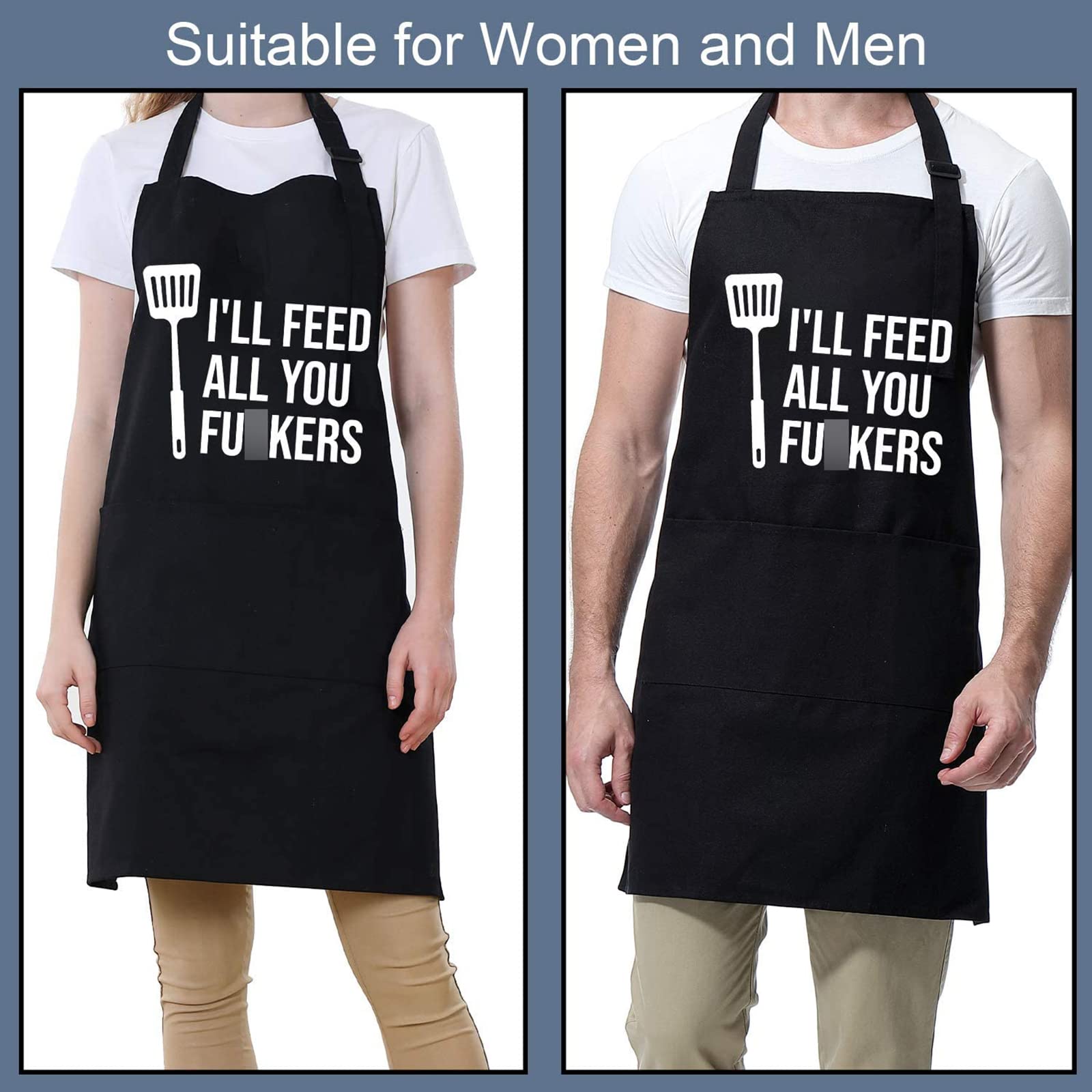 Miracu Funny Cooking Aprons For Men Women - Dad Gifts, Funny Gifts For Men Mom - Fathers Christmas, Birthday Gifts For Dad Step