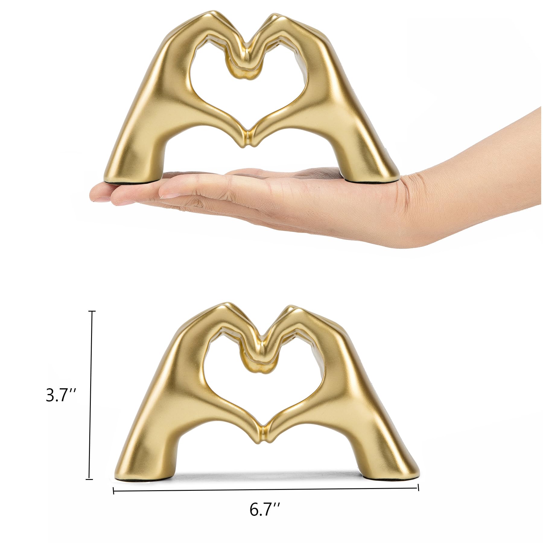 FANTESTICRYAN Medium Heart Hands Statues Hand Love Sculpture Cute Decorative Home Decor Ornaments for Living Room, Wedding, Offi