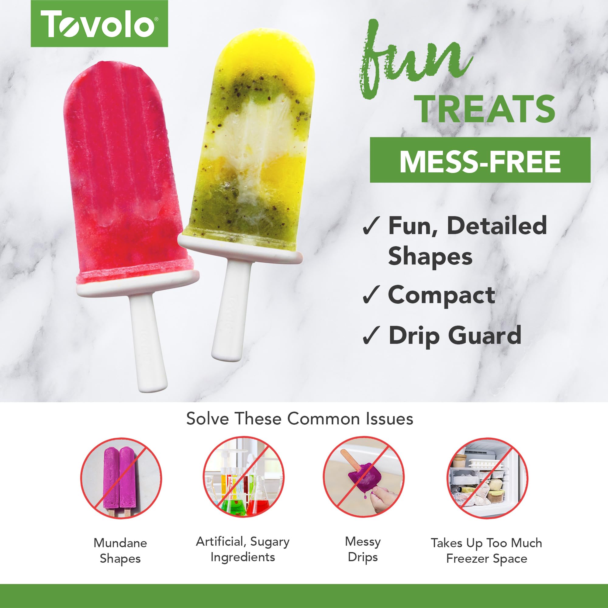 Tovolo Silicone Wavy Popsicle Molds With Tray (Royal Purple) - Ice Pop Molds With 6 Cavities For Homemade Ice Pops & Frozen Snac