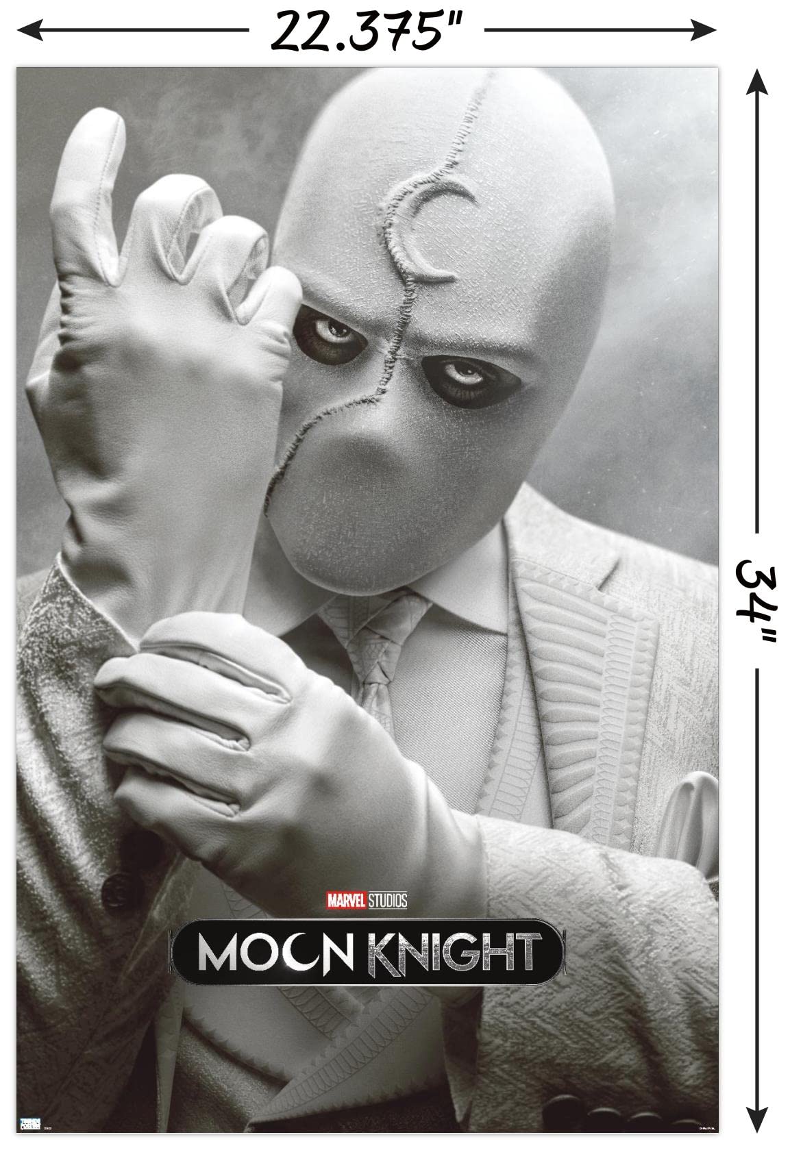 Trends International Marvel Moon Knight - Mr. Knight One Sheet Wall Poster, 22.375'' X 34'', Poster & Clip Bundle