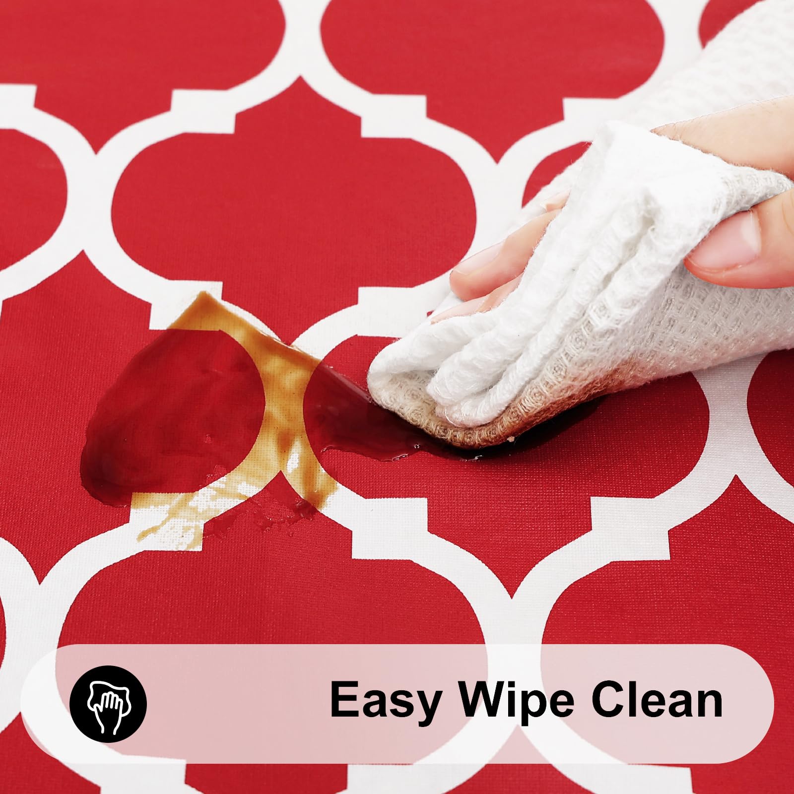 Smiry Rectangle Table Cloth, Waterproof Vinyl Tablecloth With Flannel Backing For Rectangle Tables, Wipeable Spillproof Plastic