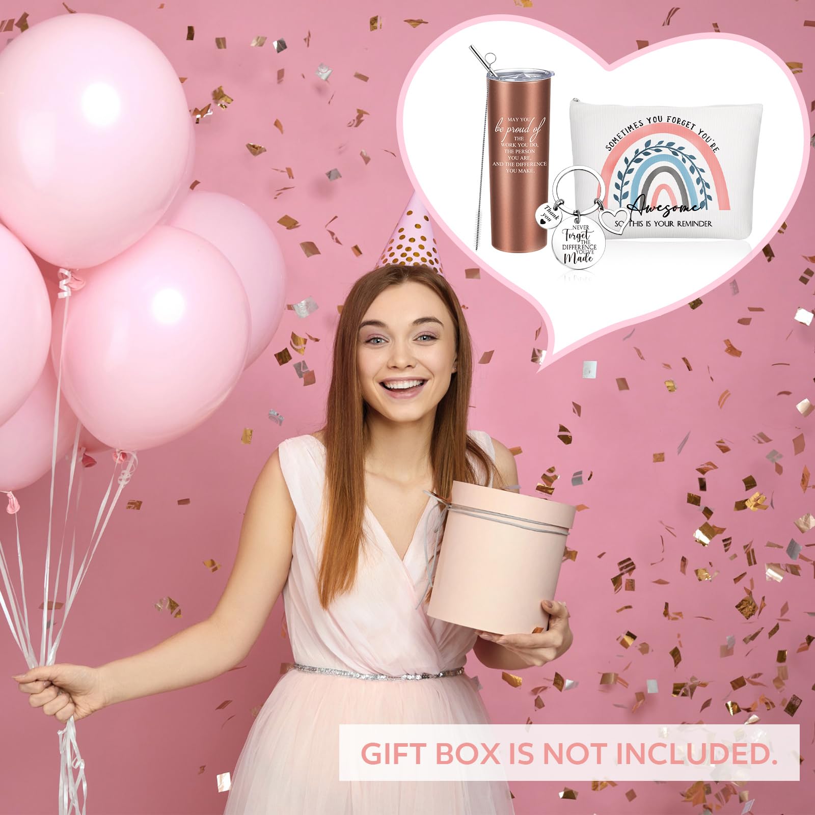 Zhehao Employee Appreciation Gifts Set May You Be Proud Tumbler Cup With Keychain Makeup Bag Graduation Teacher Appreciation Gif