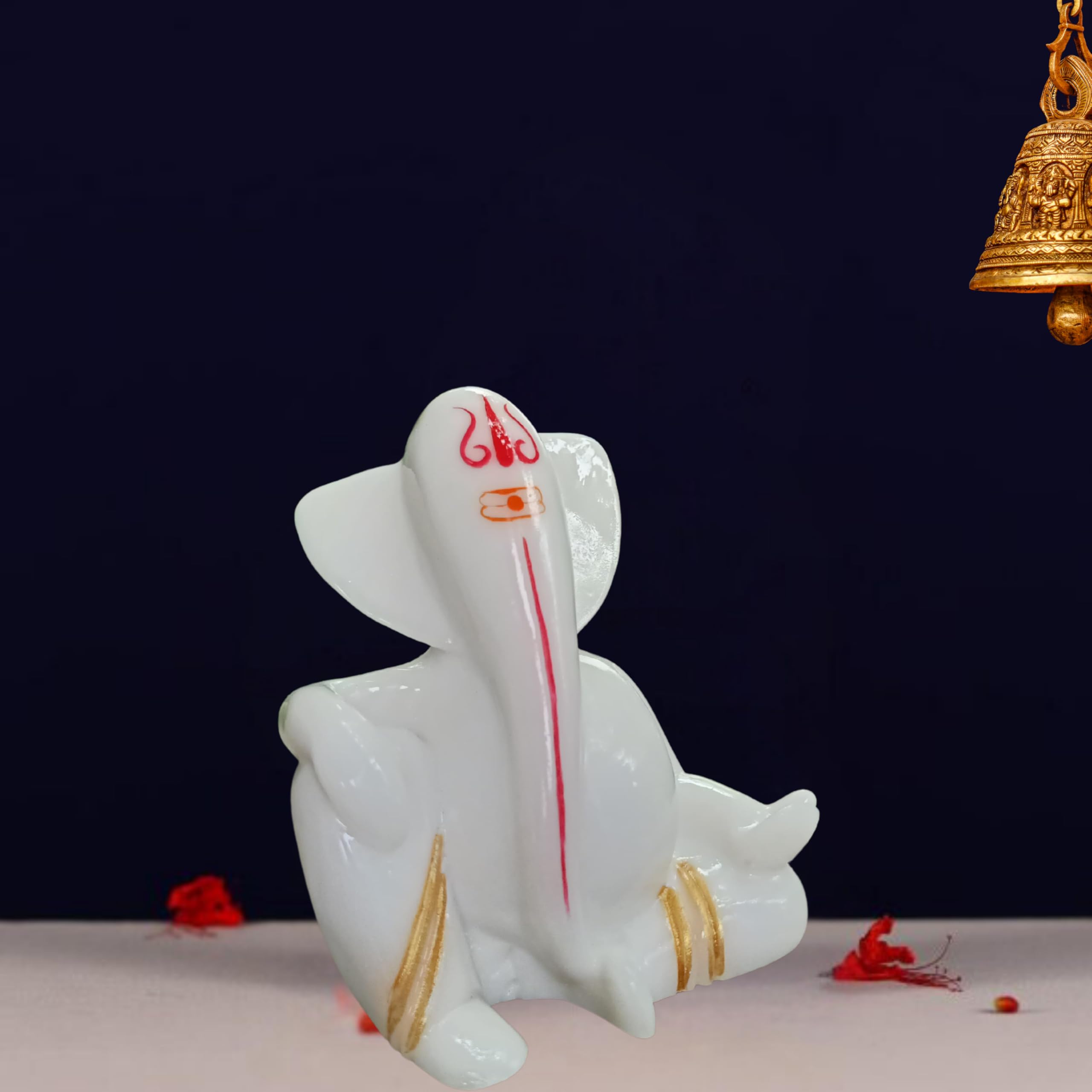 Niraj Art Marble Ganesh Ji Idol  Handcrafted Statue For Home Temple And Pooja Room