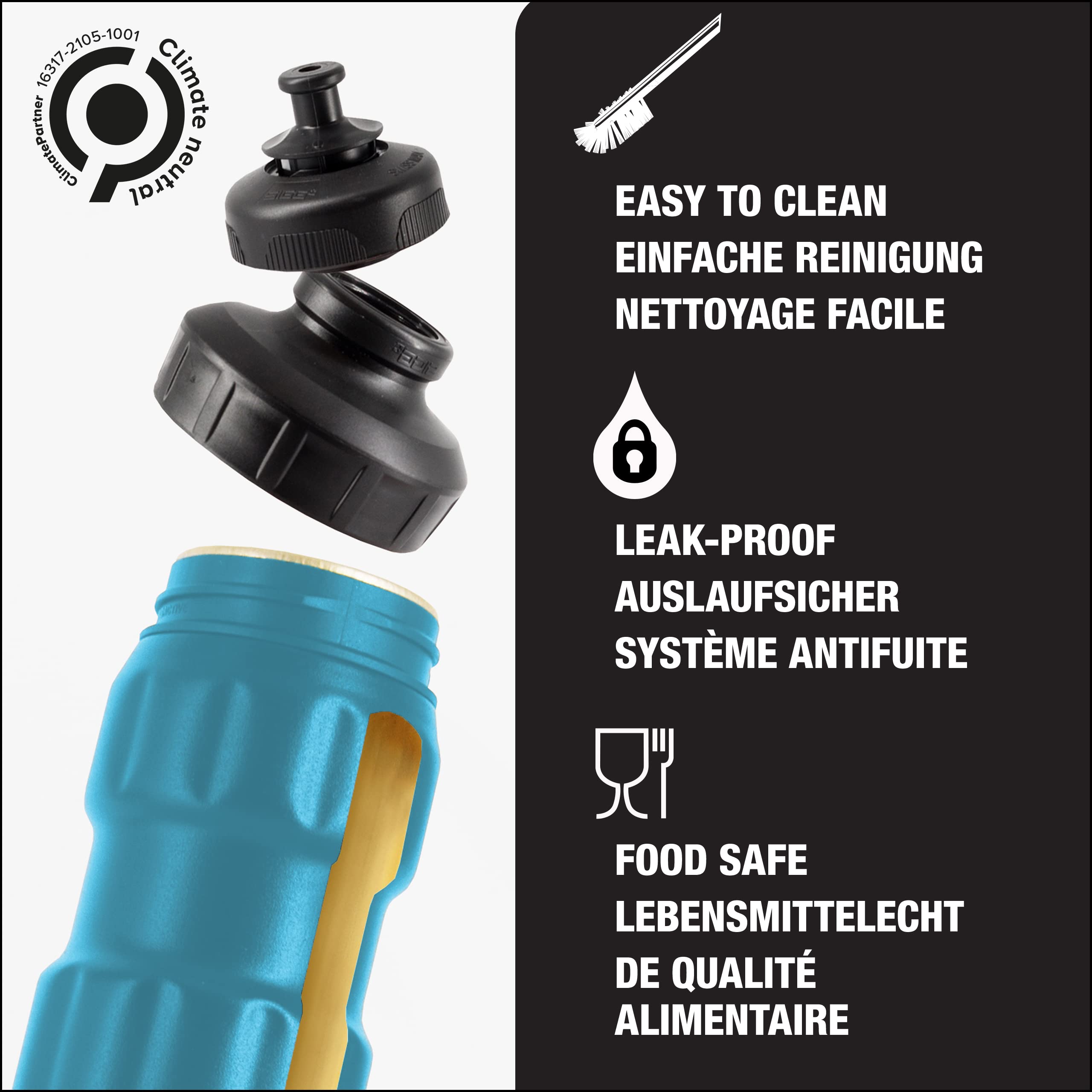 SIGG - Aluminum Sports Water Bottle Blue - With 3 Stages Sports Cap - Leakproof - Lightweight - BPA Free - 25 Oz