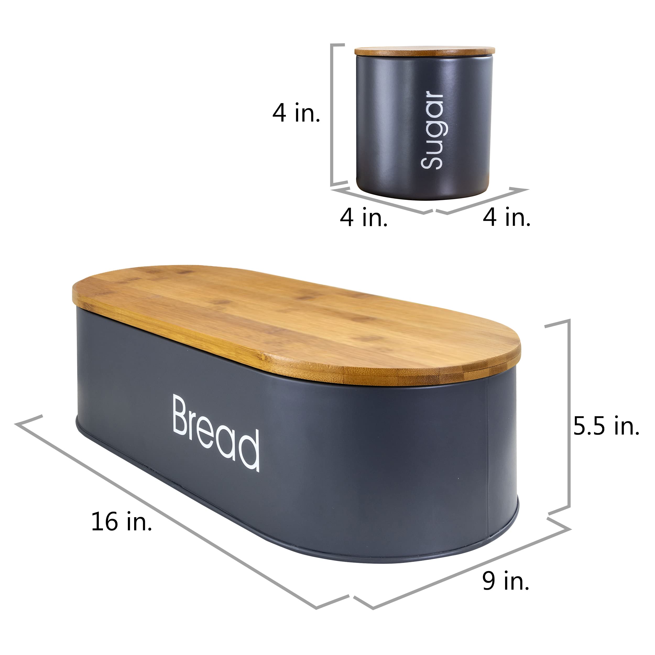 Megachef Charcoal Gray And Bamboo Full Kitchen, 4 Piece Set