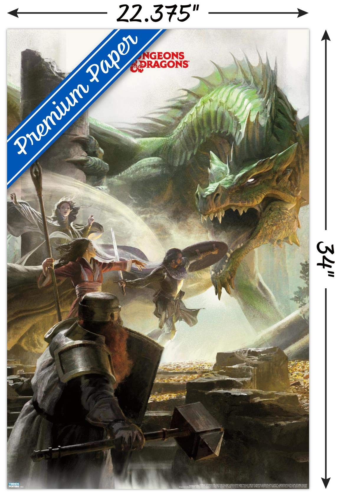 Trends International Dungeons And Dragons - Adventure Wall Poster, 22.375'' X 34'', Premium Unframed Version