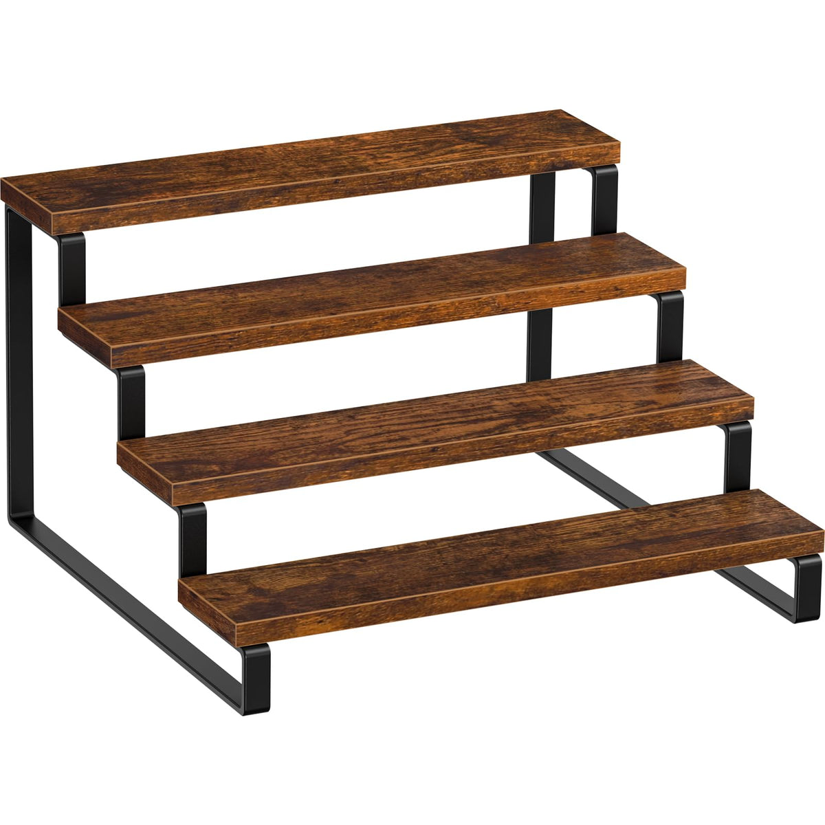 Giikin Spice Rack, 4-Tier Step Shelf Countertop Spice Storage Holder, Spice Rack Organizer for Cabinet Kitchen Countertop, Coffe