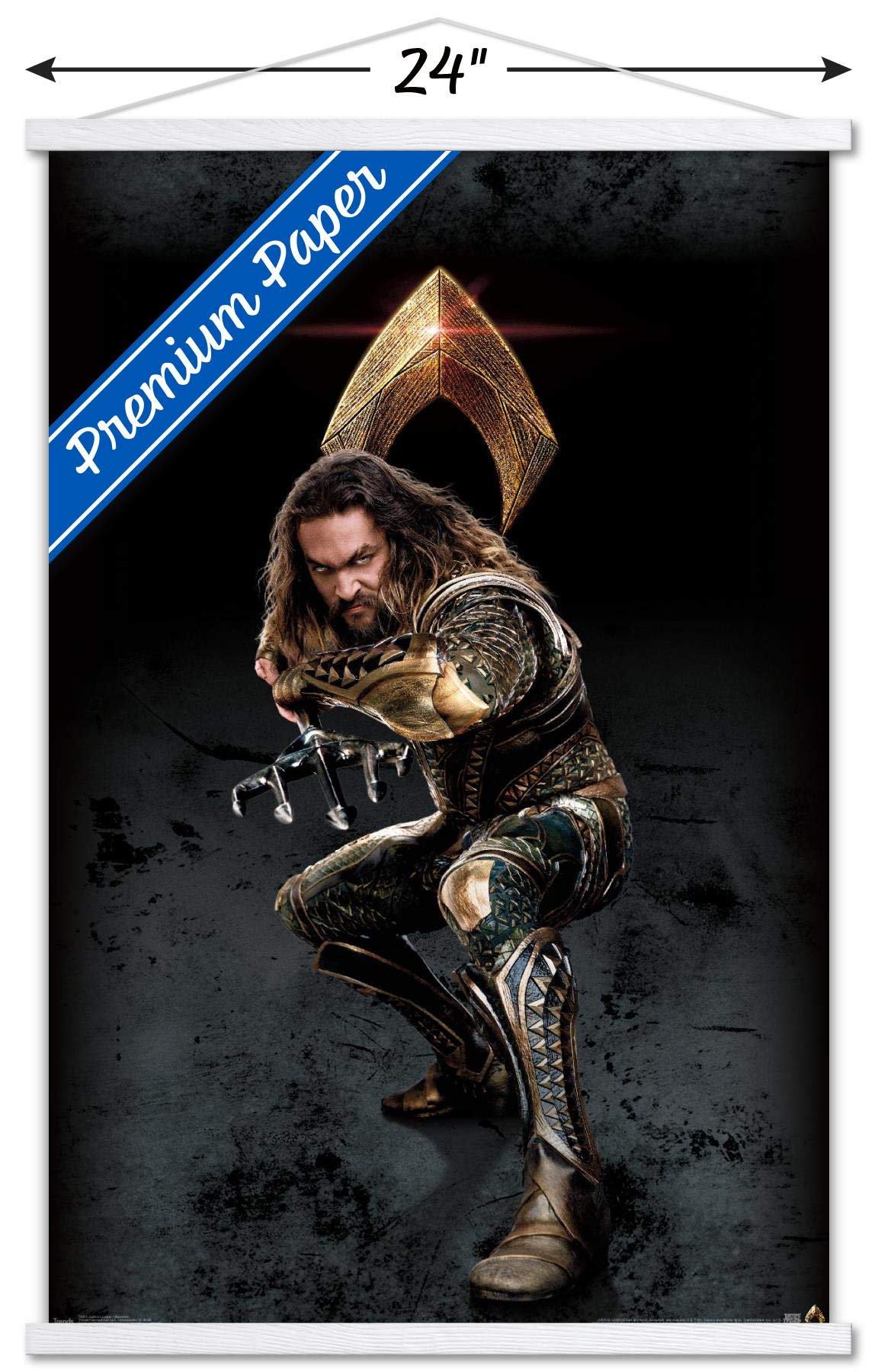 Trends International Dc Comics Movie - Justice League - Aquaman Wall Poster, 22.375'' X 34'', Premium Print And White Hanger Bun