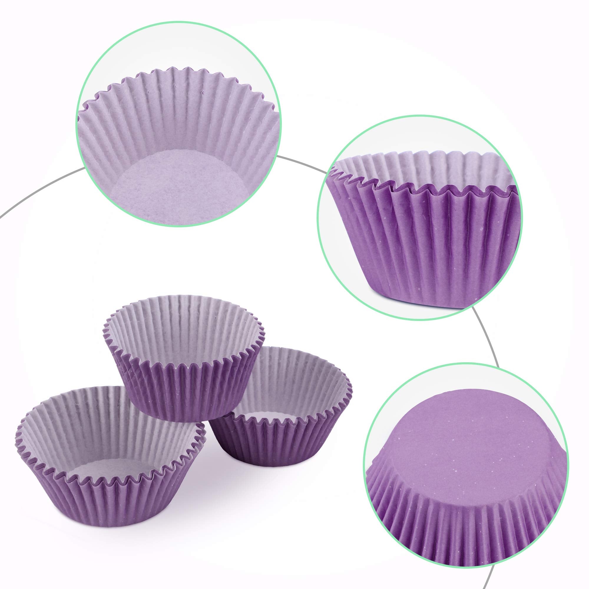Trusber Baking Cups, 100 Pieces Standard Size Paper Cupcake Liners Wrappers Nonstick Muffin Molds Baking Cup Holders For Wedding