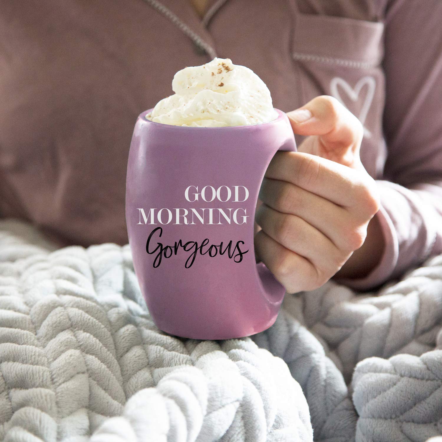 Pavilion Gift Company Good Morning Gorgeous 16 Oz Mug, 1 Count (Pack Of 1), Purple