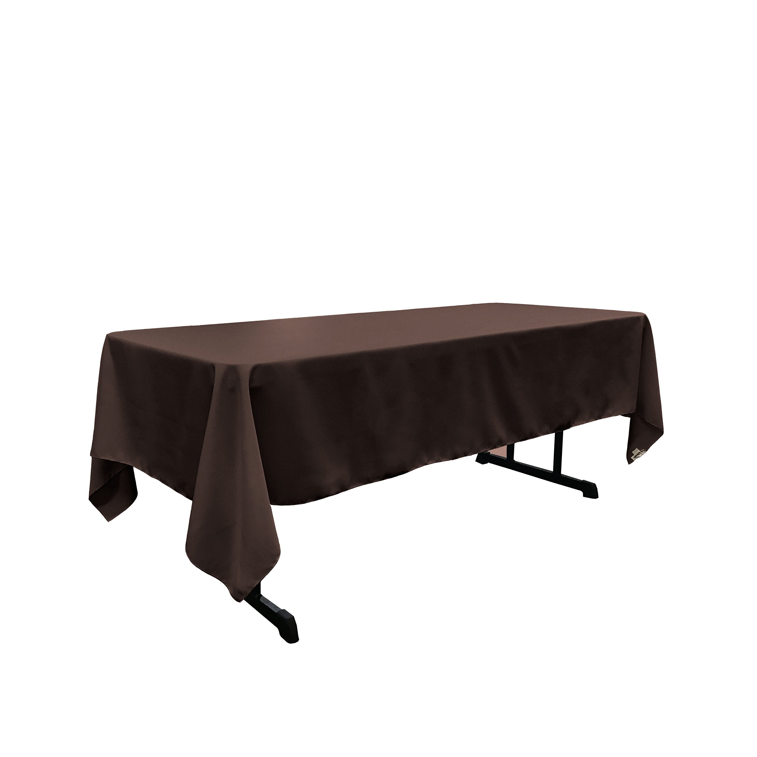 LA Linen Polyester Poplin Rectangular Tablecloth  60 by 120-Inch  Brown