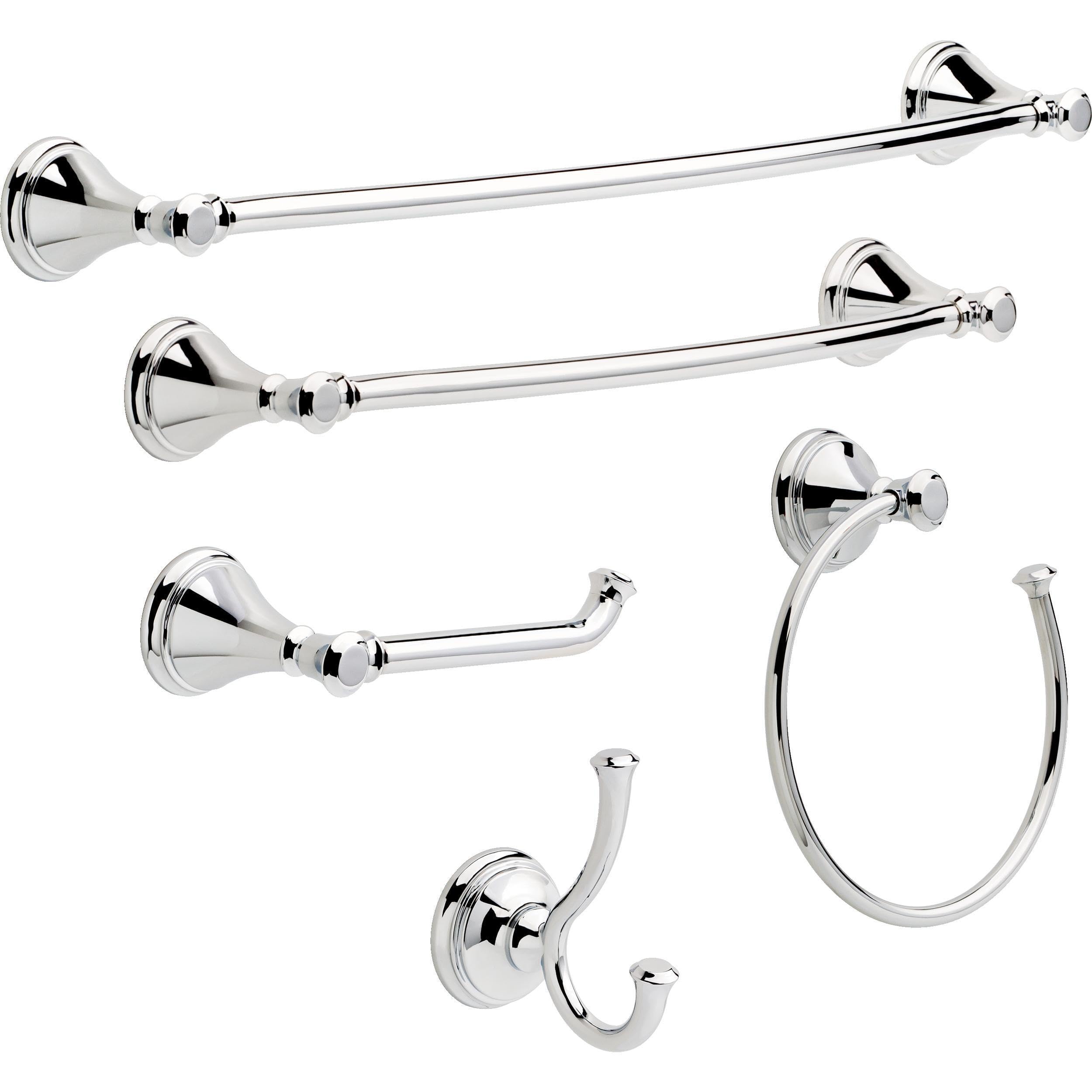 Delta Cassidy Hand Towel Holder, Polished Chrome, Square Towel Ring, 2.63 x 7 x 2.63 Inches, Model 79746, Bathroom Accessories