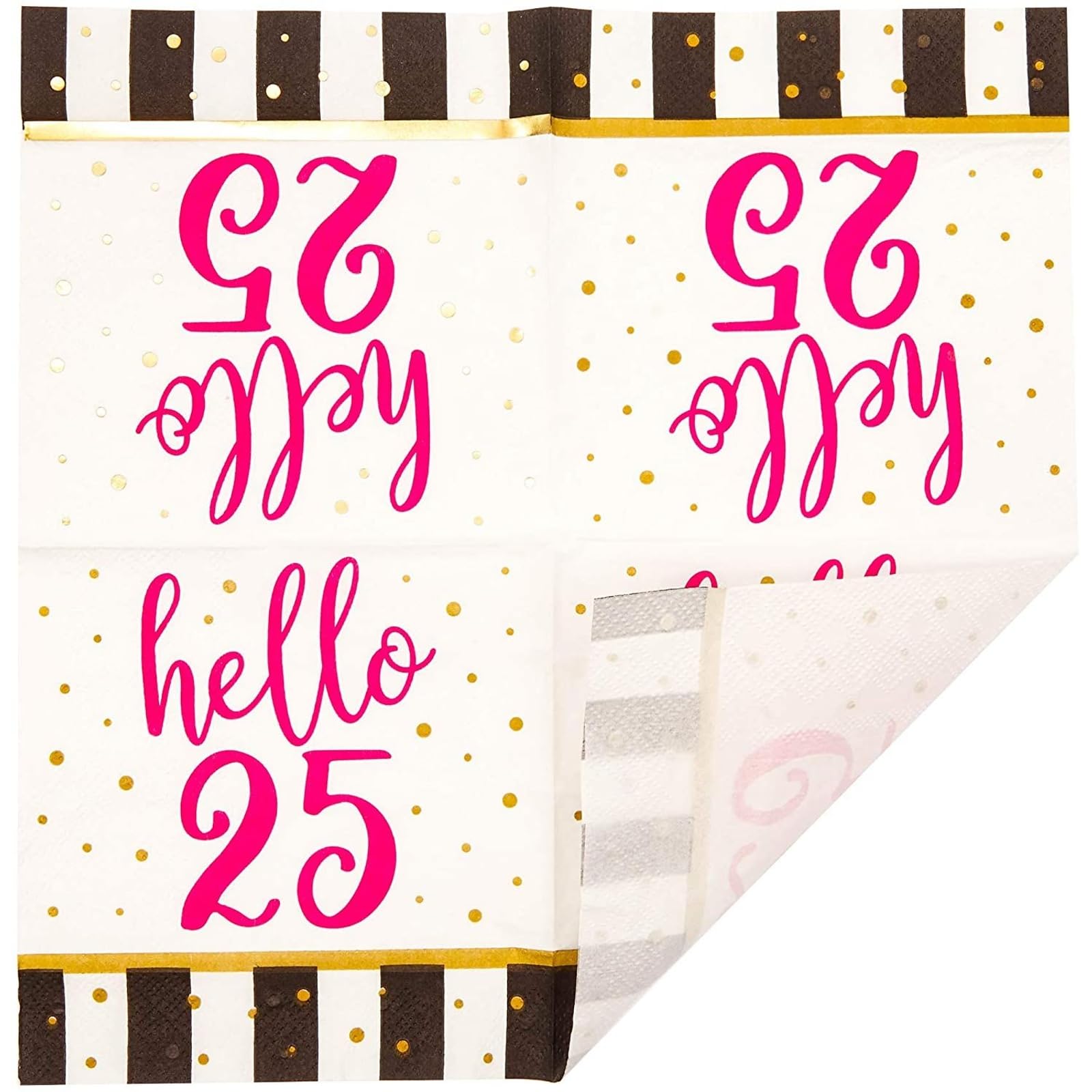 Hello 25 Party Paper Napkins (5 x 5 In  50 Pack)